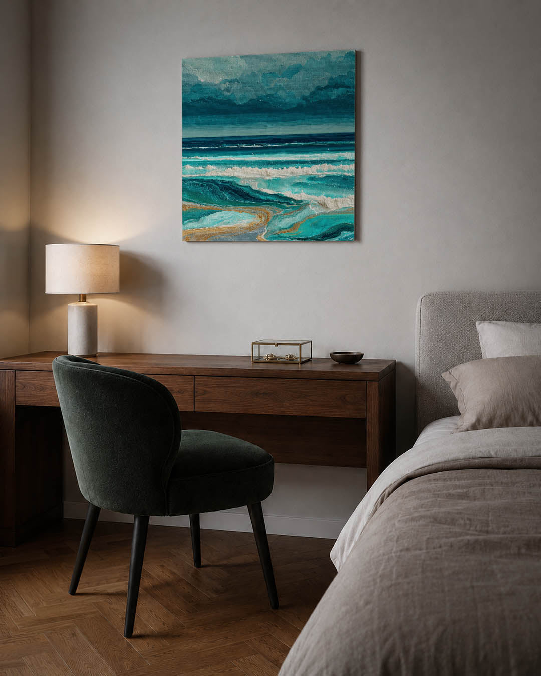 Golvend zeezicht Kunstwerk