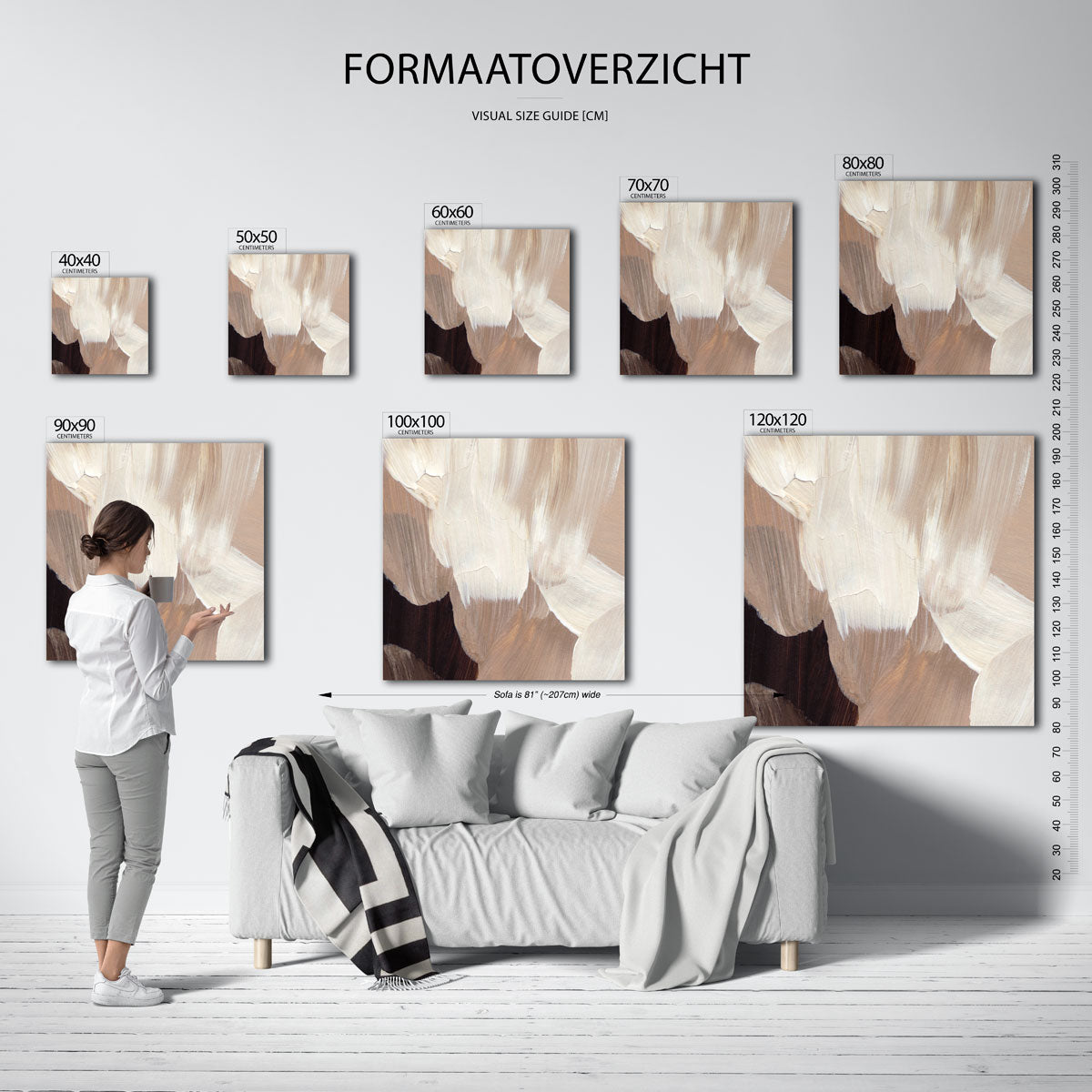 Abstracte beige vormen Poster