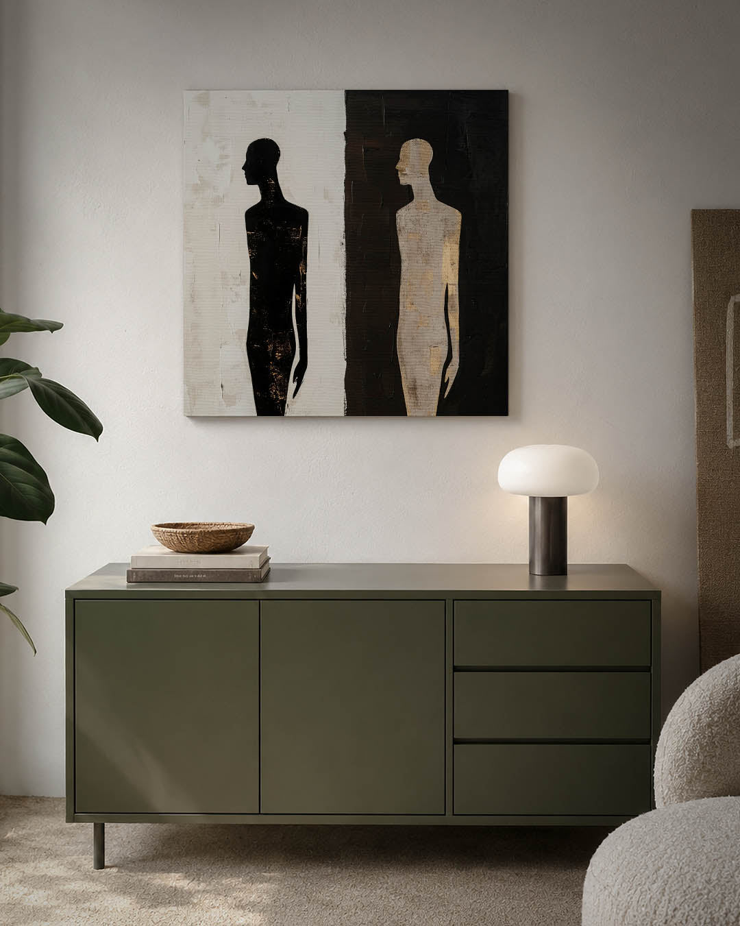 Contrasterende figuren Kunstwerk