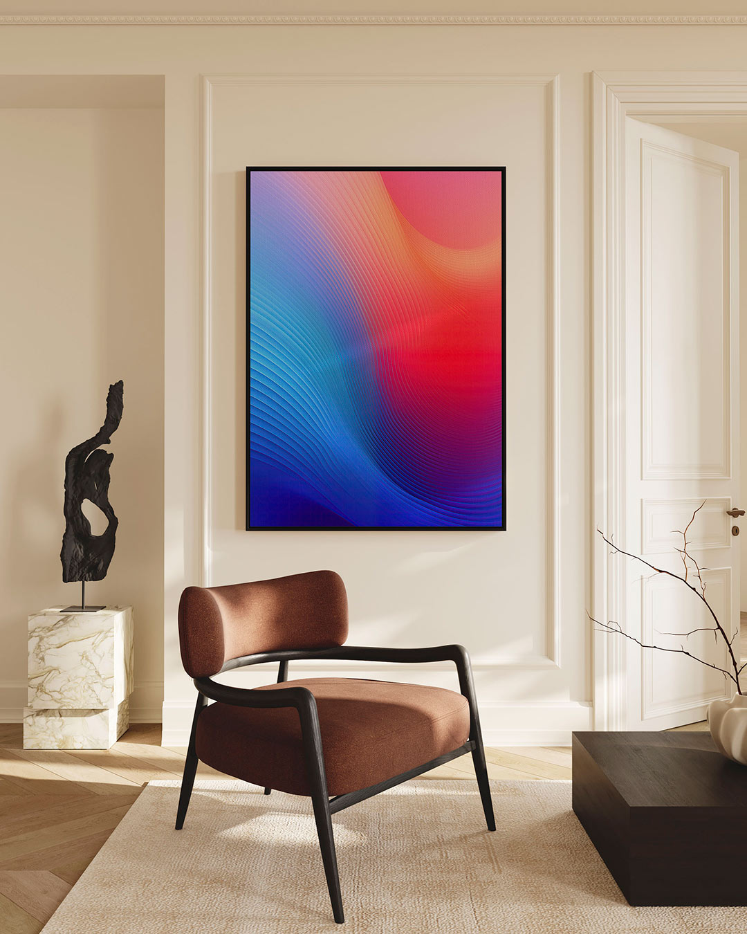 Golvende kleuren Kunstwerk