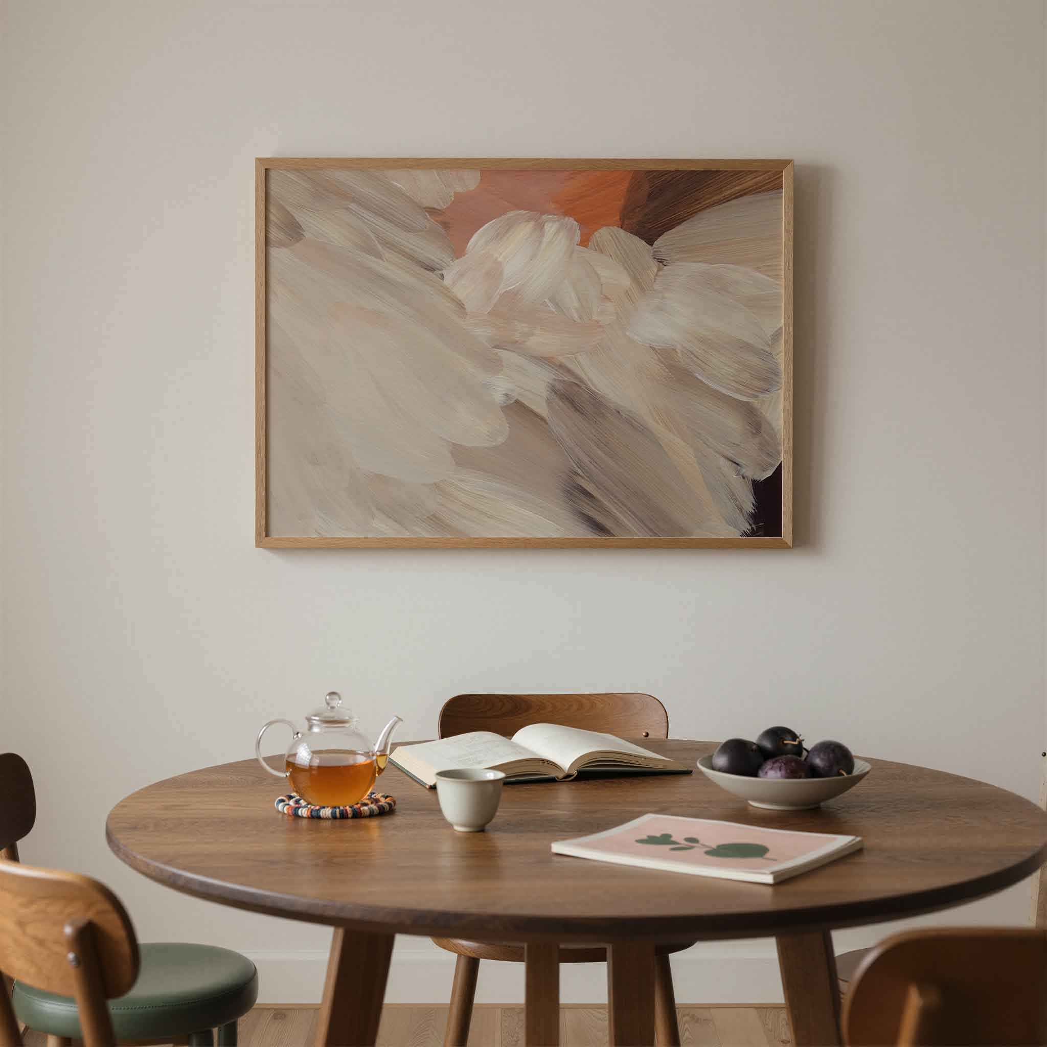 Abstracte penseelstreken Poster