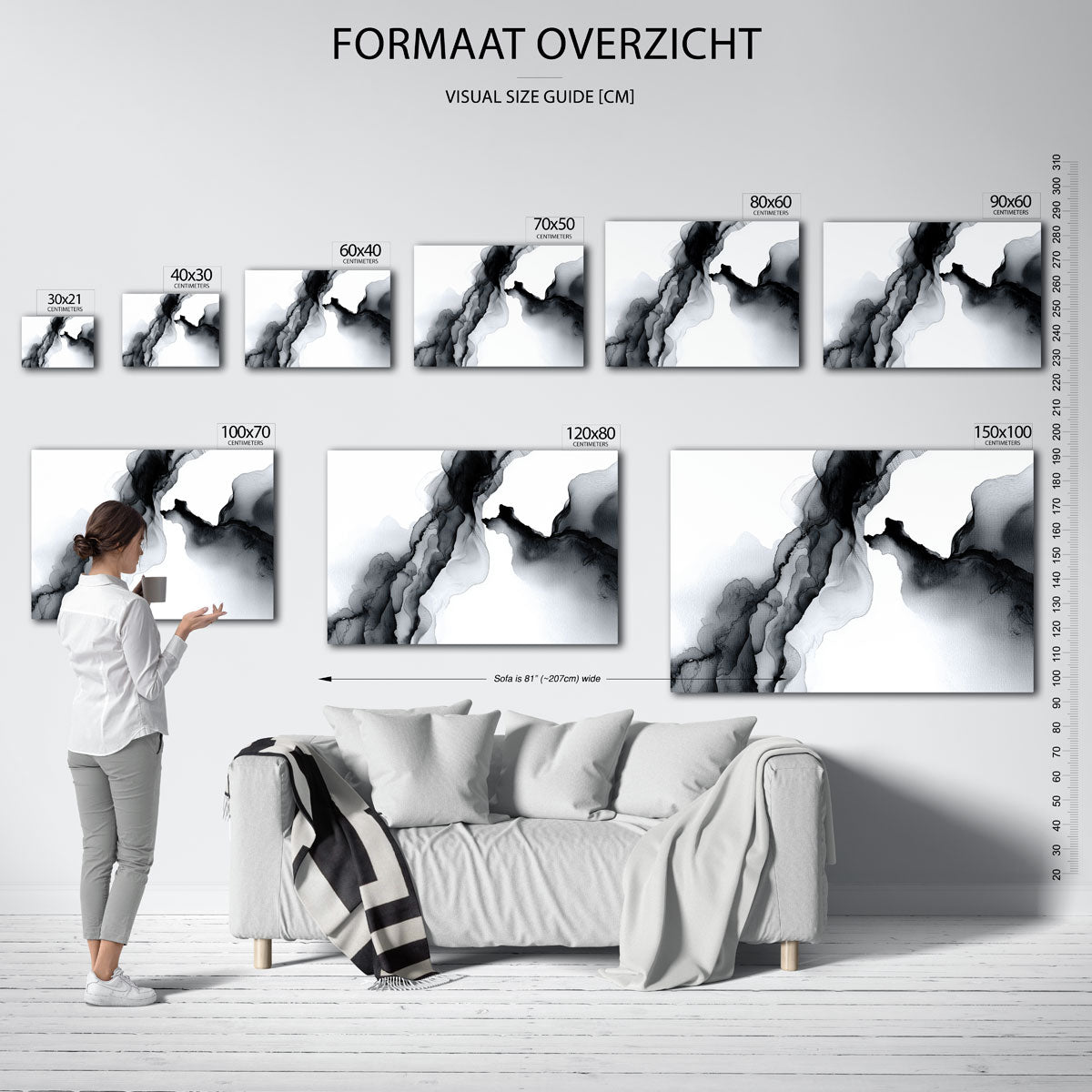 Abstracte zwarte vormen Poster