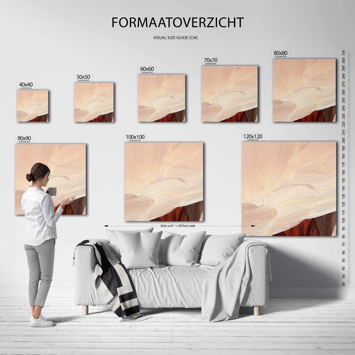Abstracte penseelstreken Poster