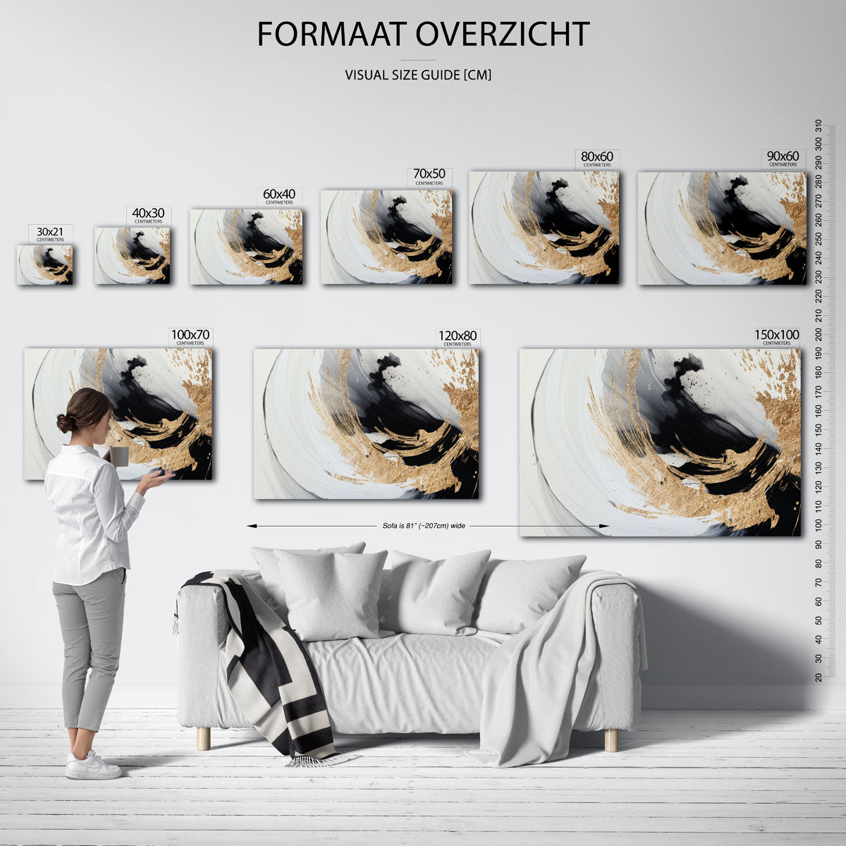 Gouden en zwarte abstracte Poster