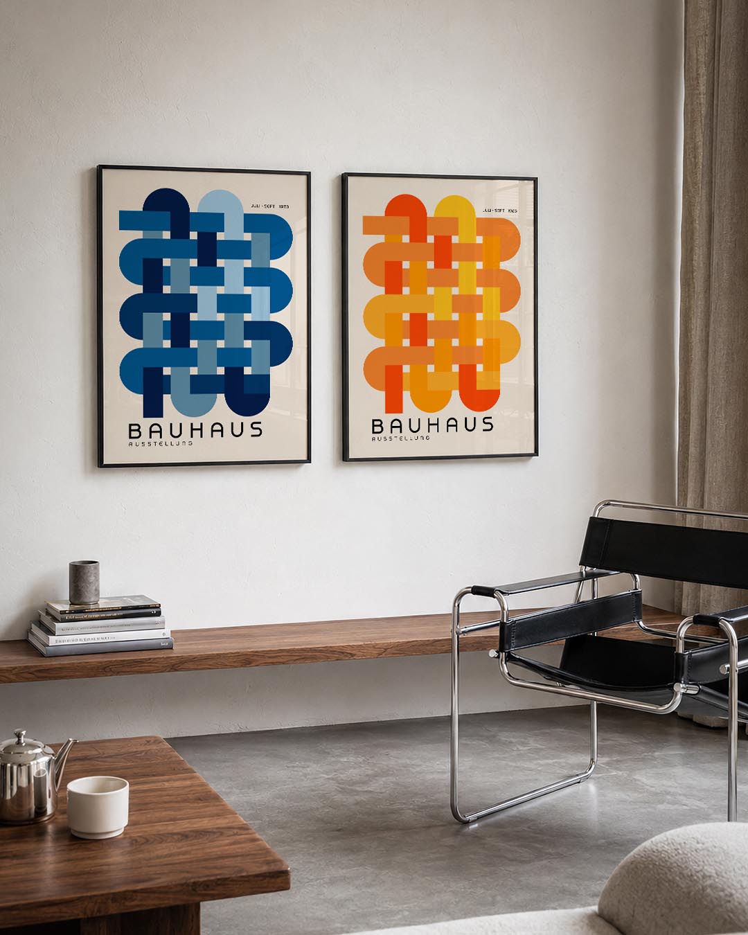 Vlechtwerk in blauw Posterset