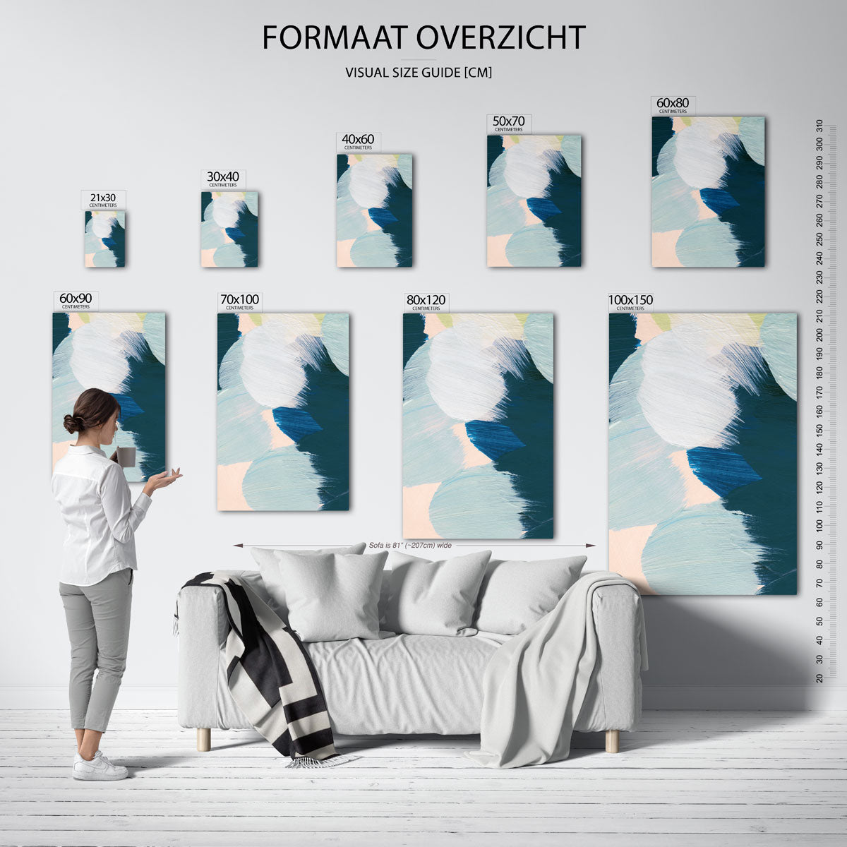 Abstracte penseelstreken Poster