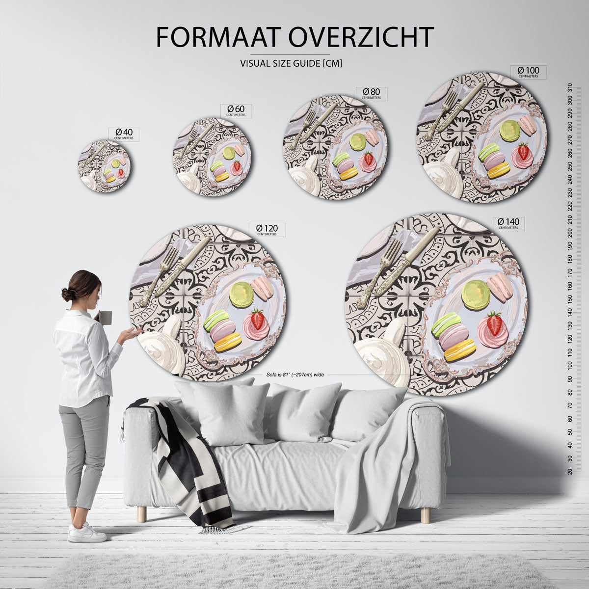 Macarons en theeservies Muurcirkel