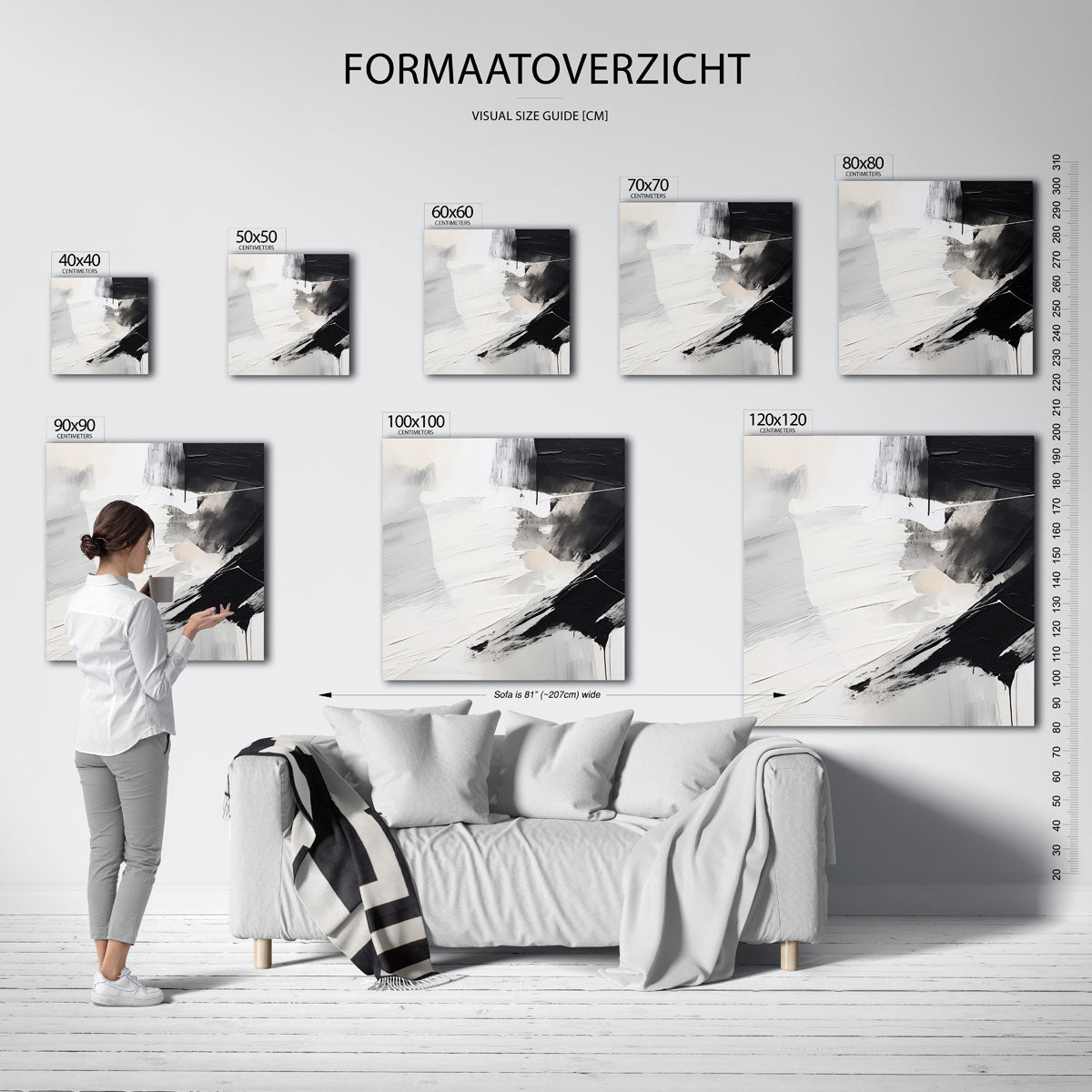 Abstracte zwart wit Poster