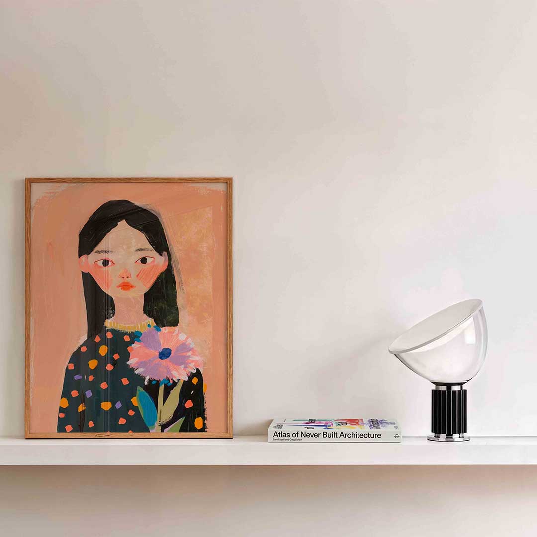 Meisje met bloem Poster