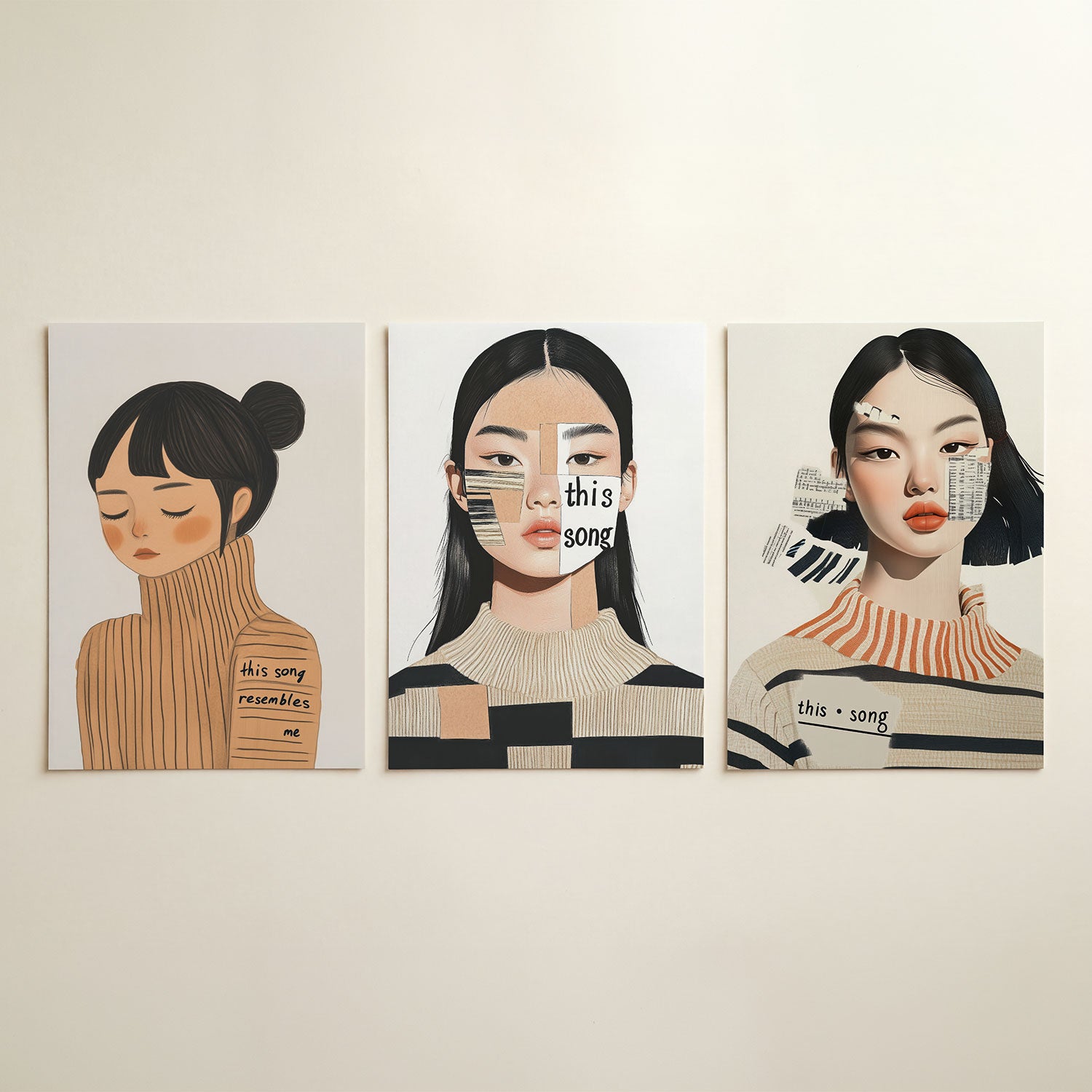 Zachte lijnenspel Posterset