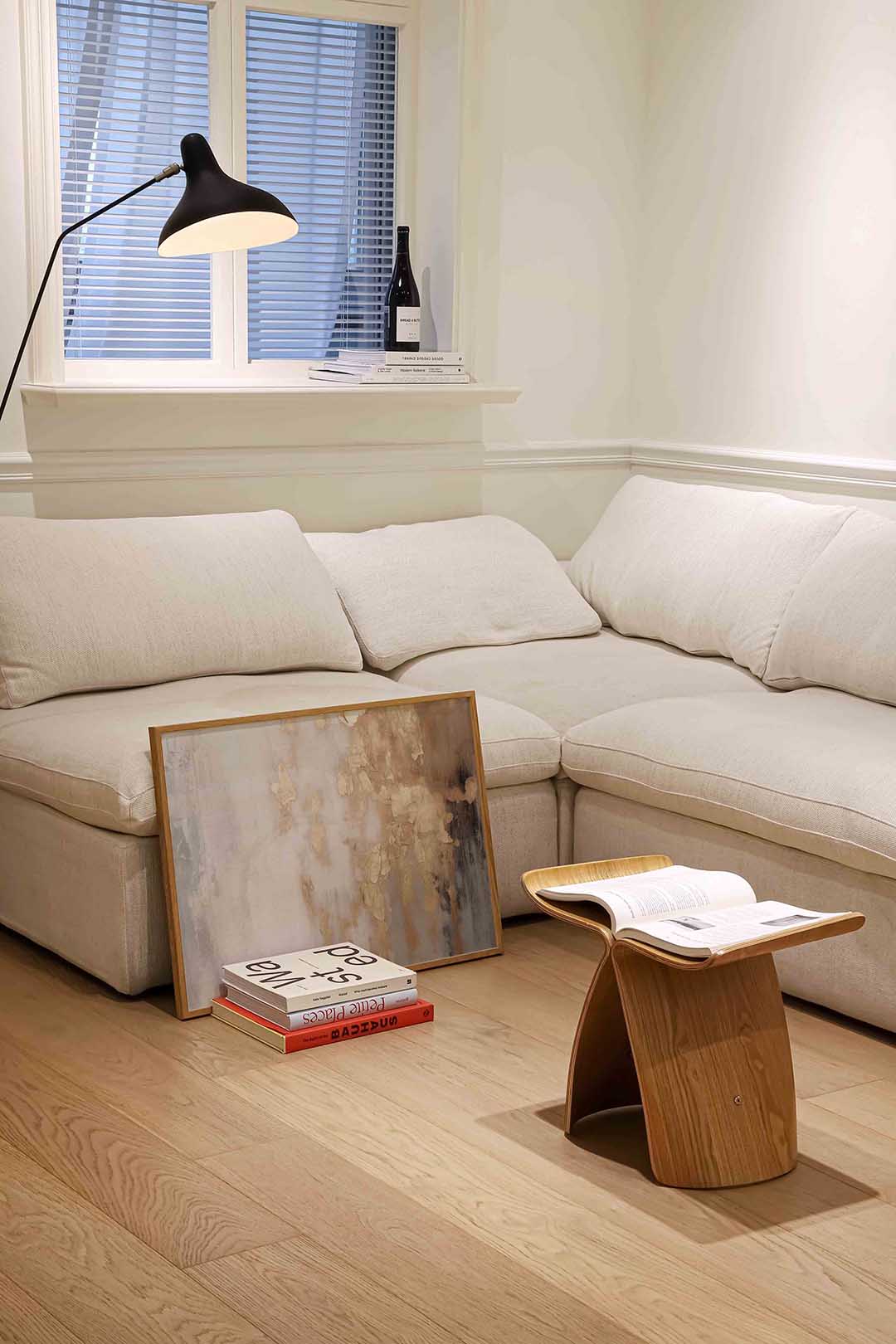 Abstracte beige en grijze Poster