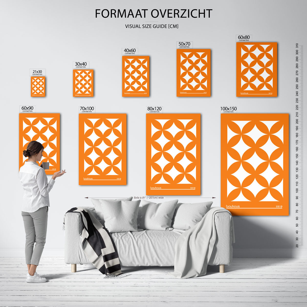 Oranje cirkelpatroon Poster