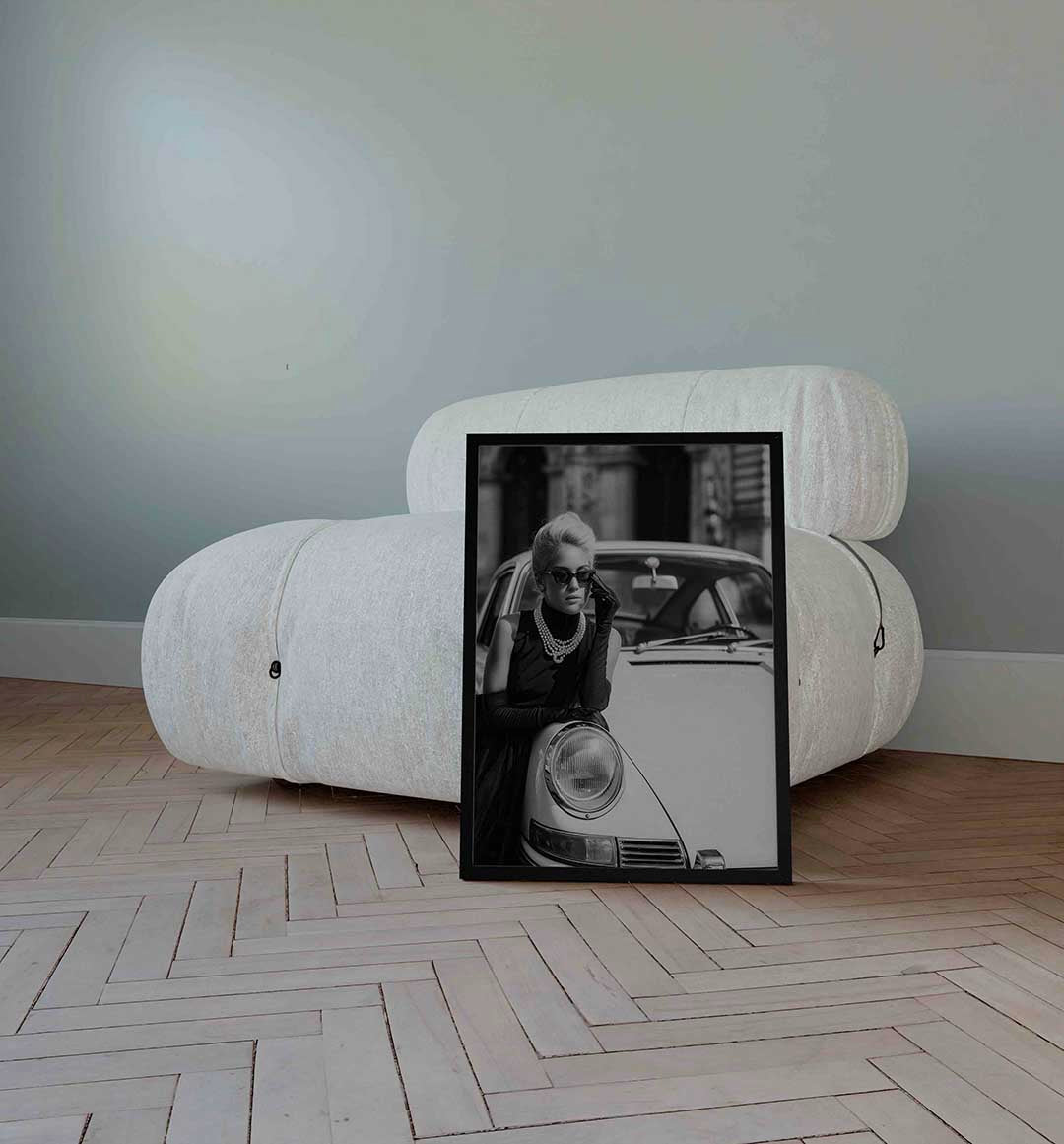 Vrouw met auto Poster