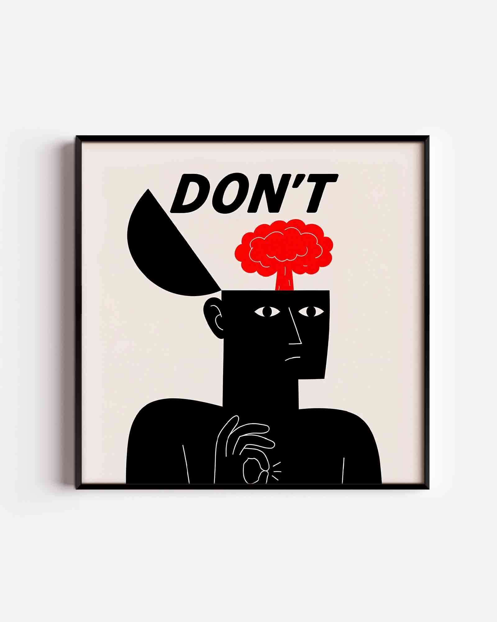Figuur met tekst en explosie Poster
