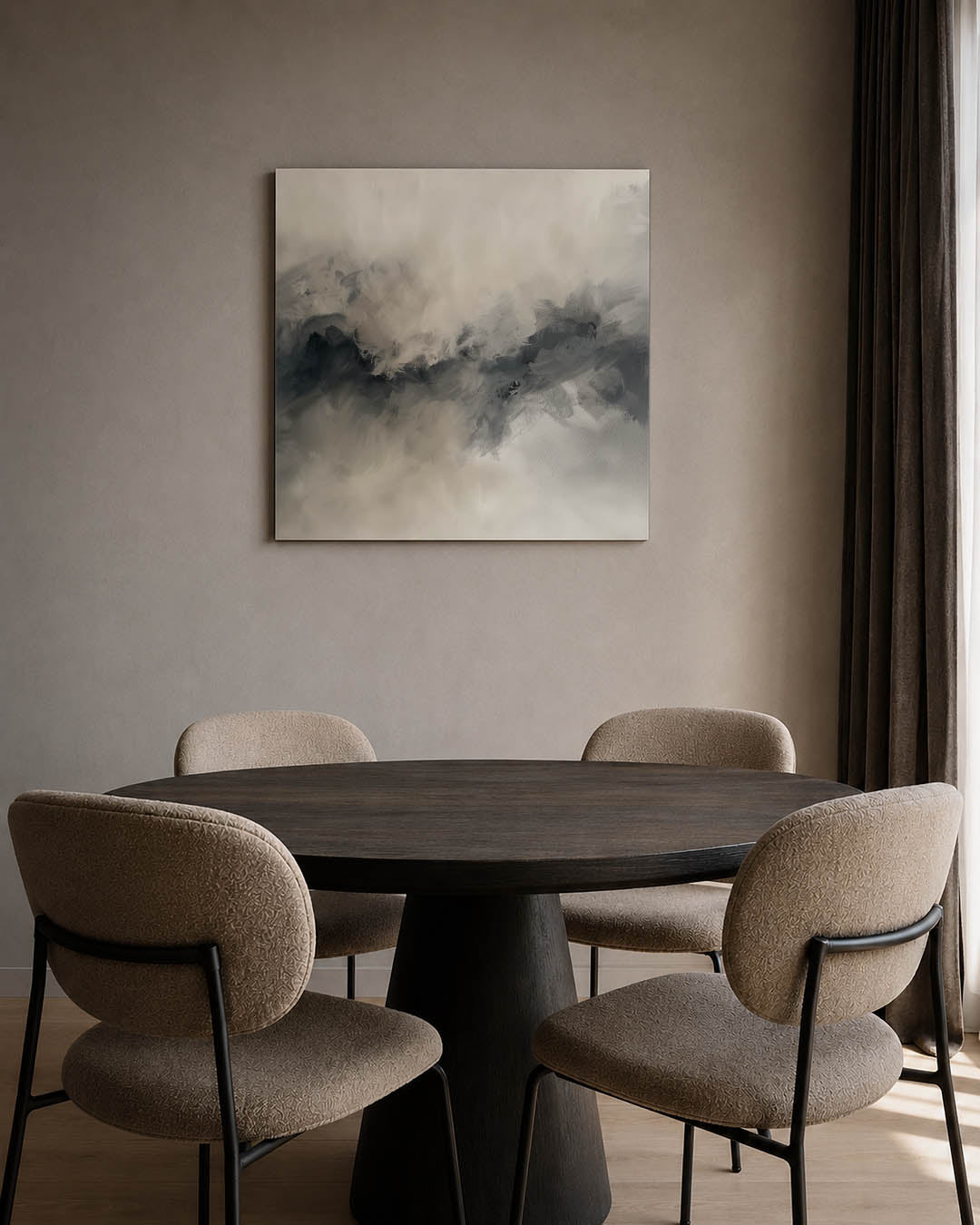 Vloeiende grijstinten Kunstwerk