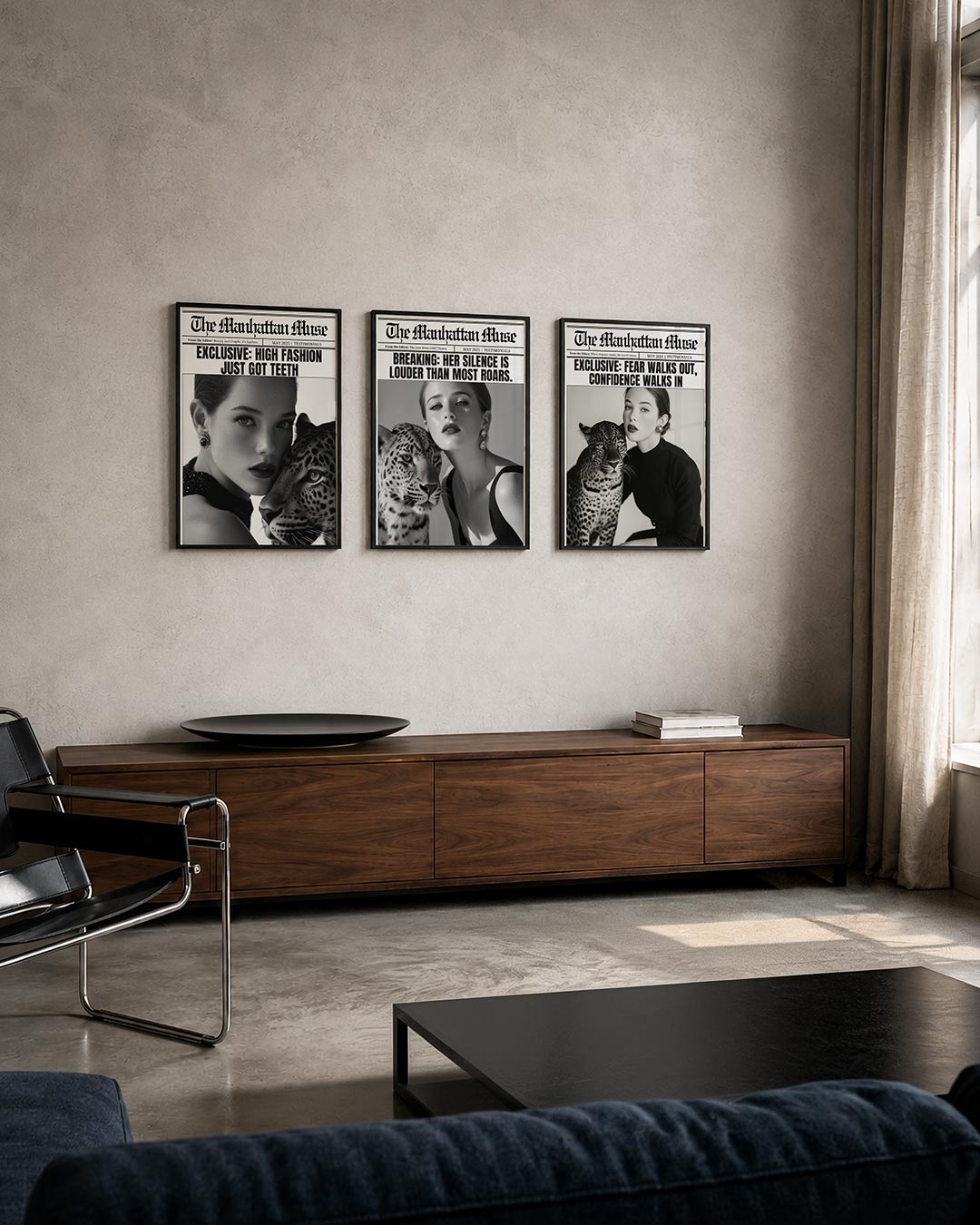 Zwart wit elegantie Posterset