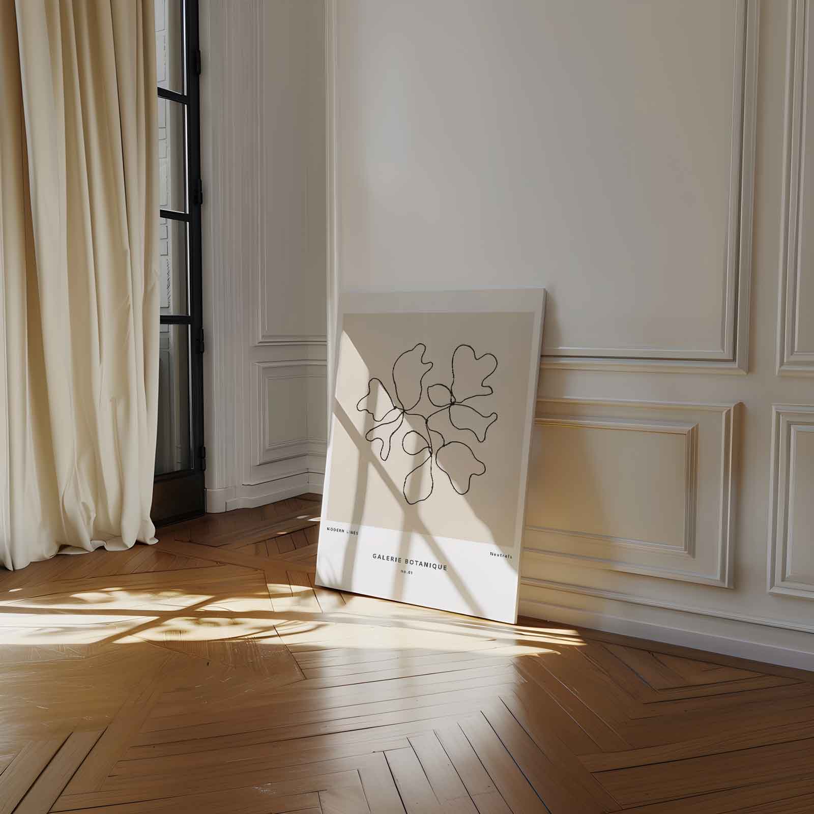 Botanische Lijntekening Kunstwerk-canvas-dibond-plexiglas-wanddecoratie-WallArtistic