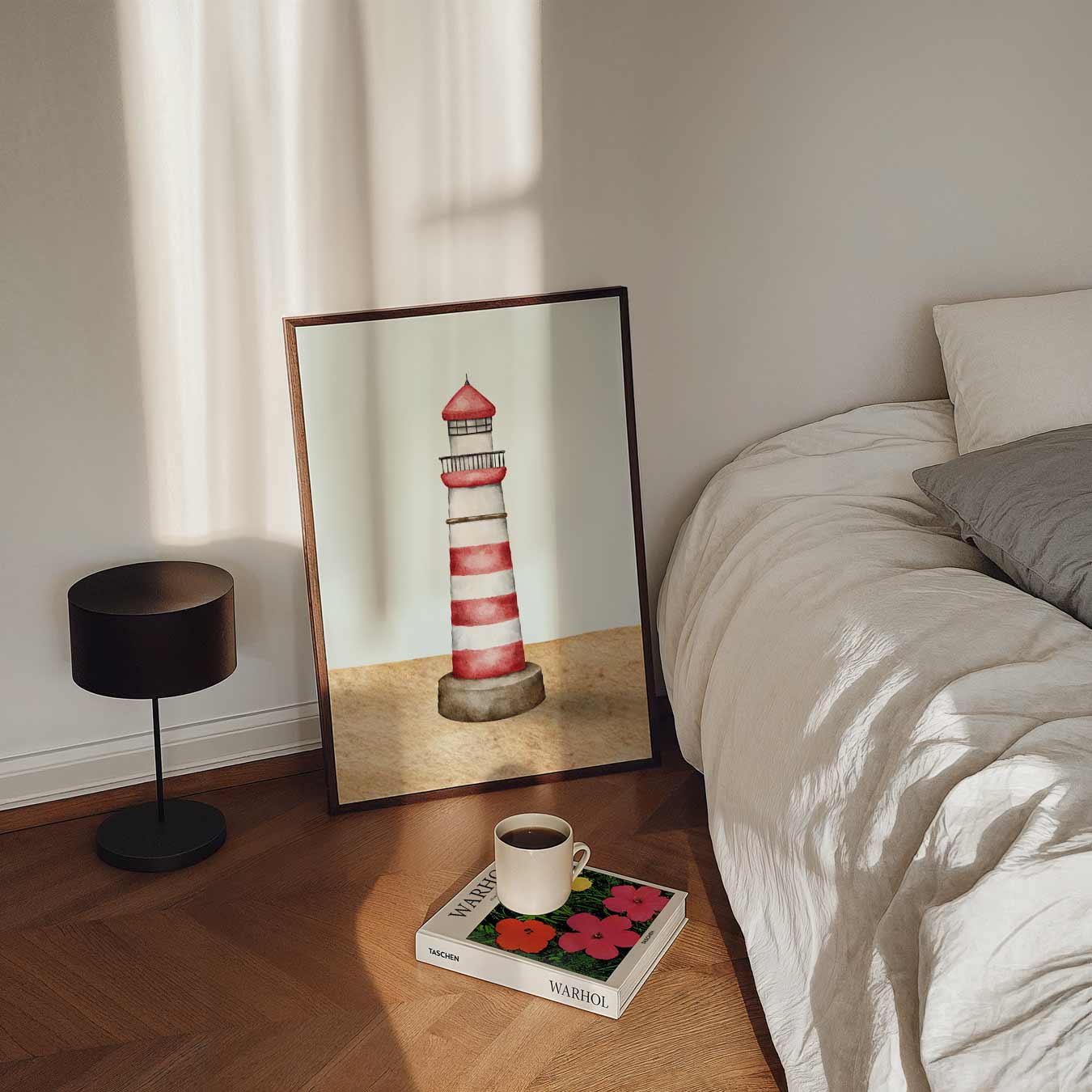 Vuurtoren Rood-Wit Poster-WallArtistic