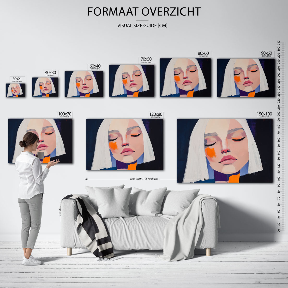 Portret met gesloten ogen Poster