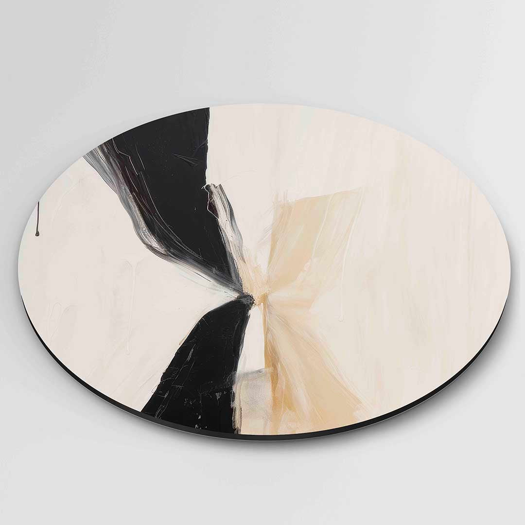 Abstracte zwart en beige Muurcirkel