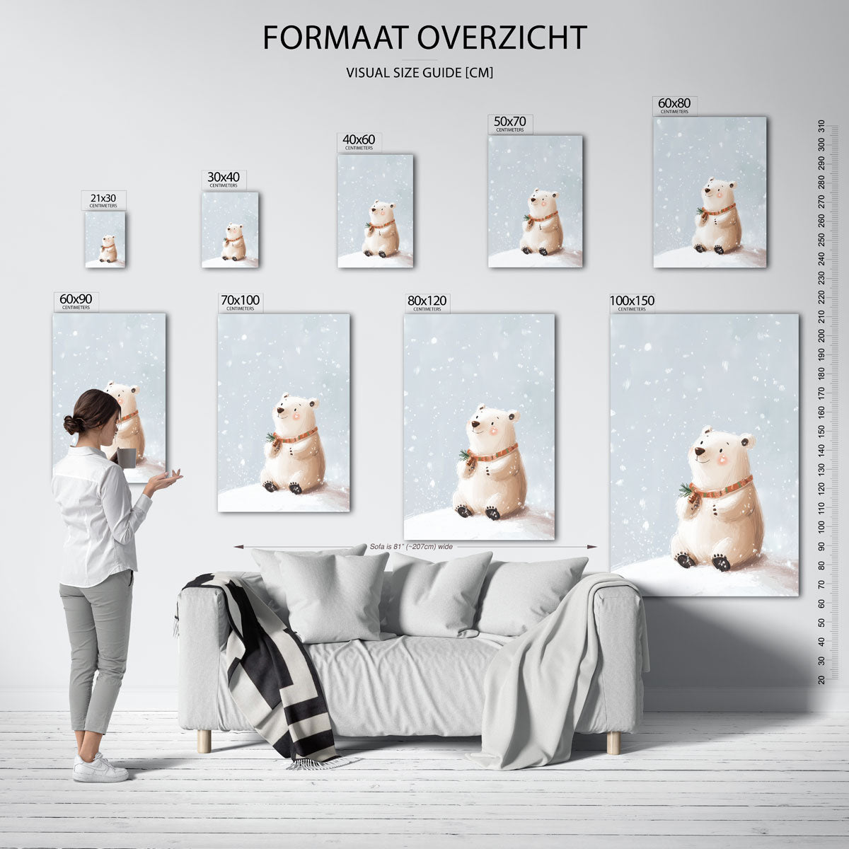 Ijsbeer met sjaal Poster