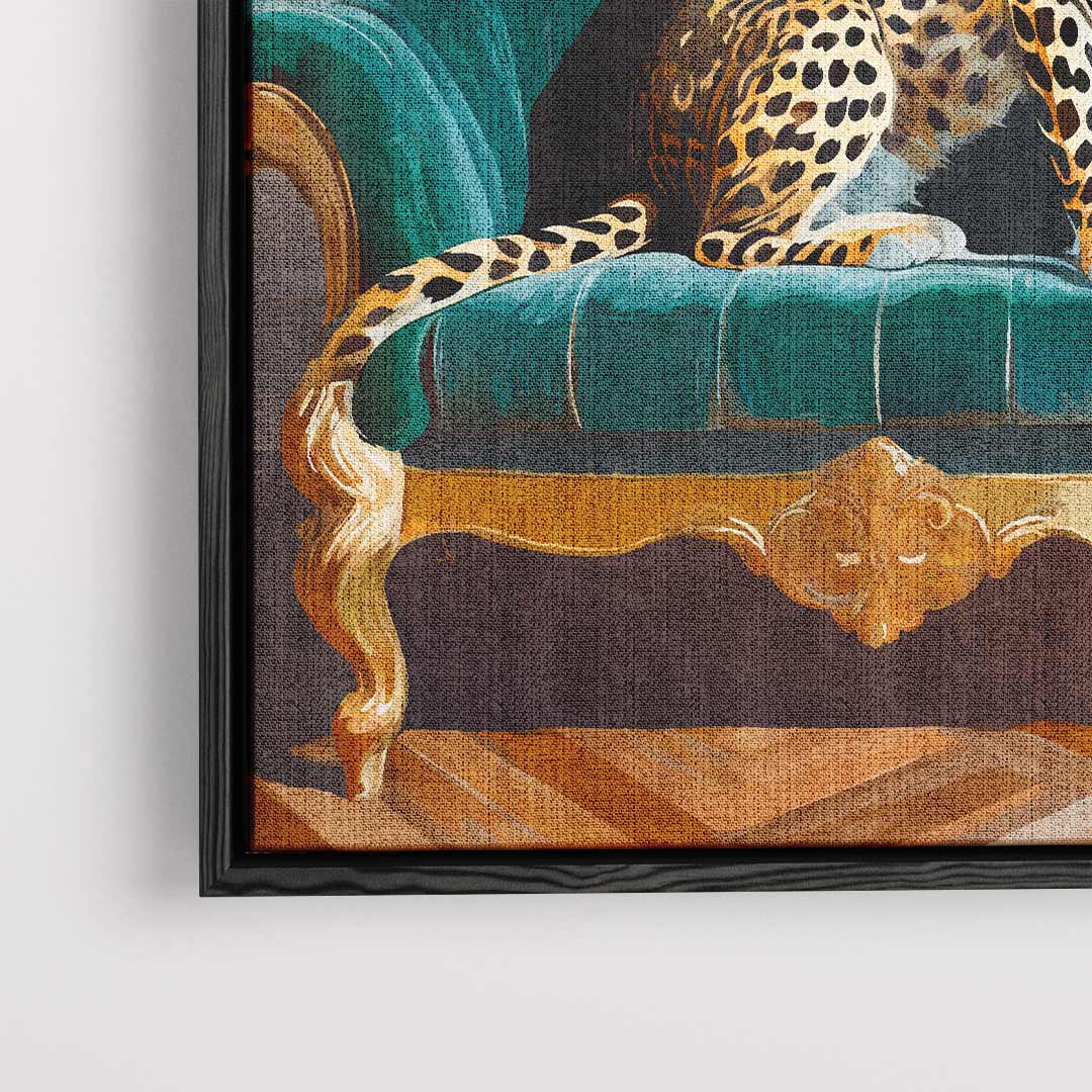 Luxurious Leopard on Chic Sofa Artwork
