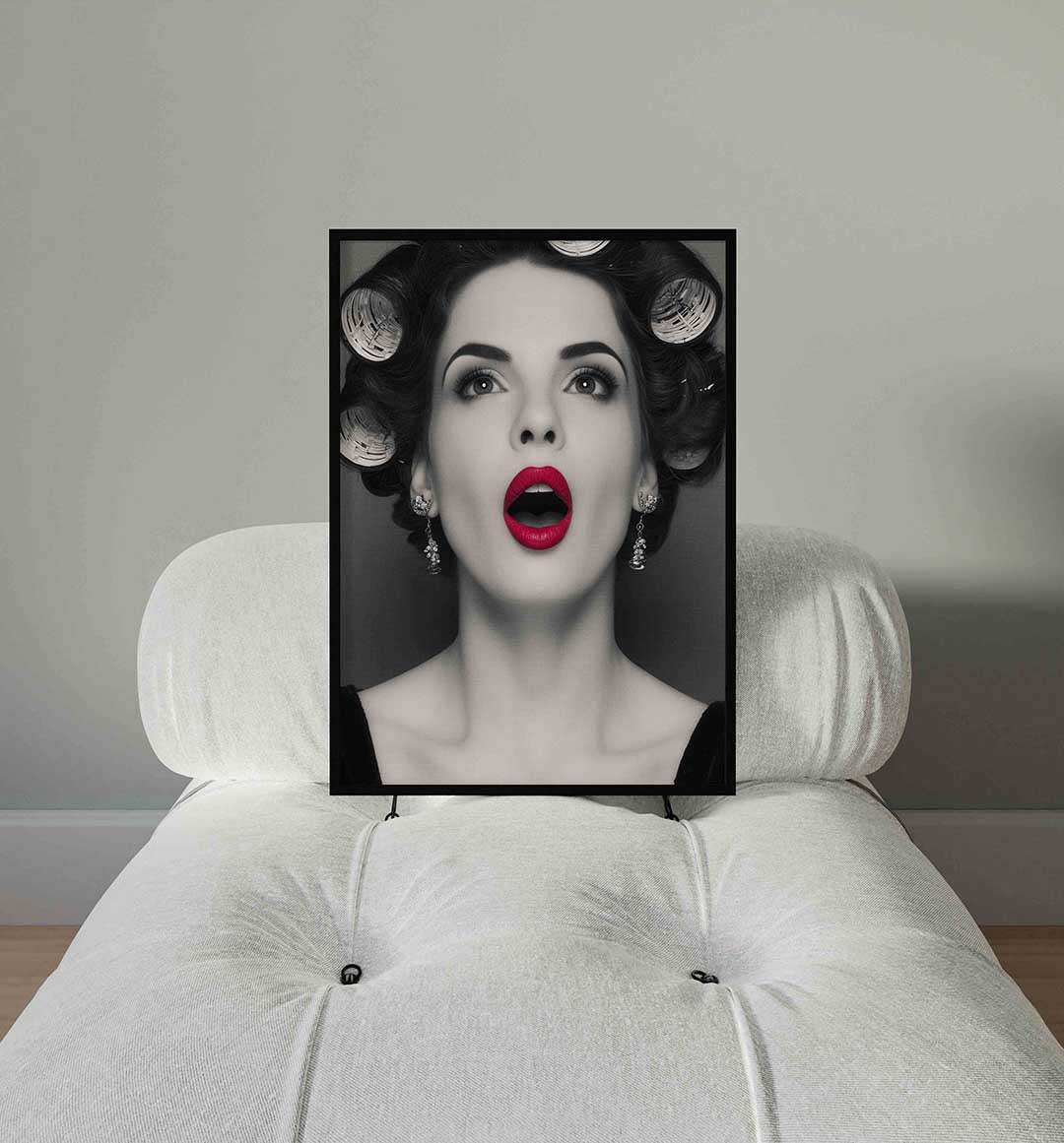 Vrouw met rode lippen Poster