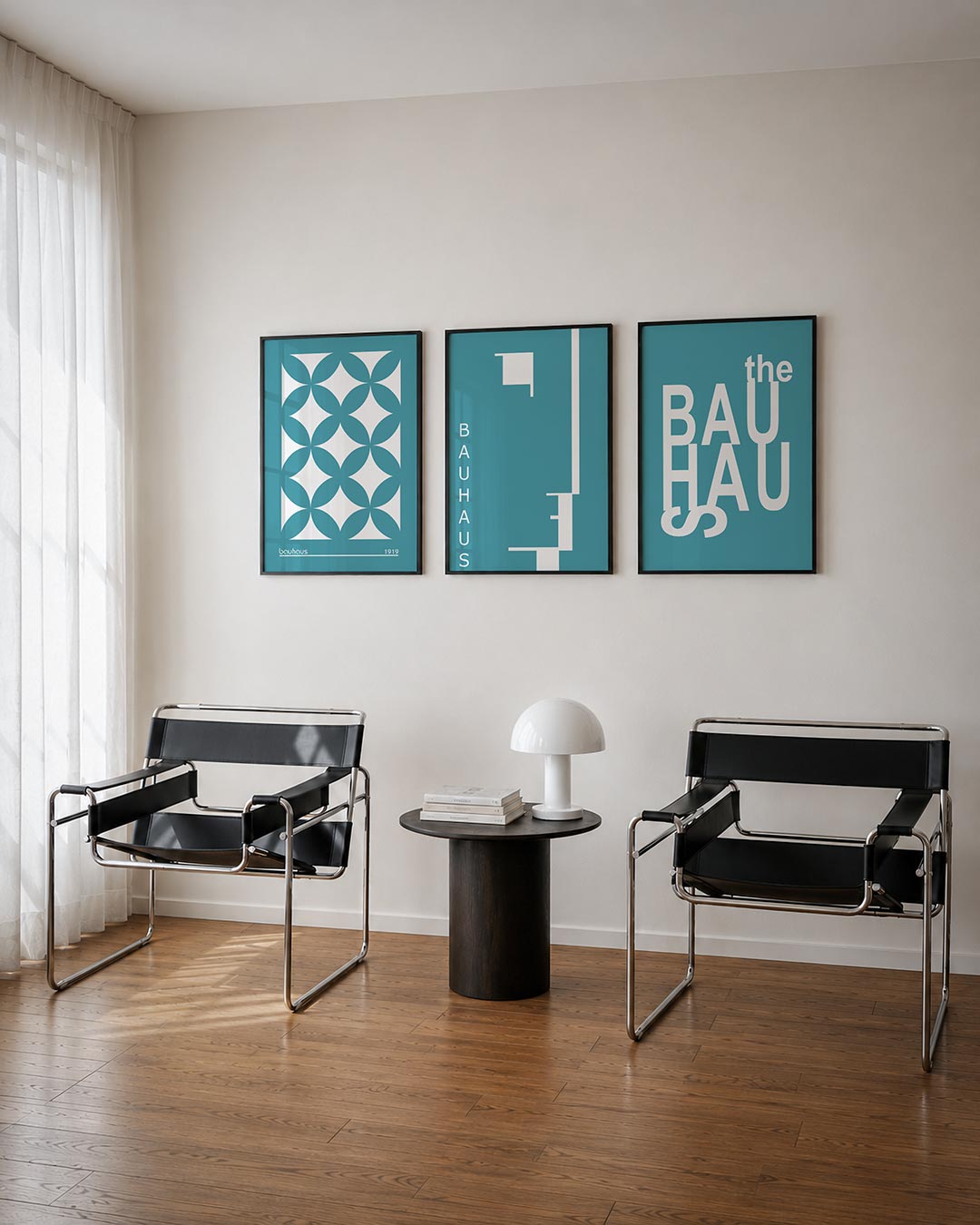 Vormenspel in blauw Posterset