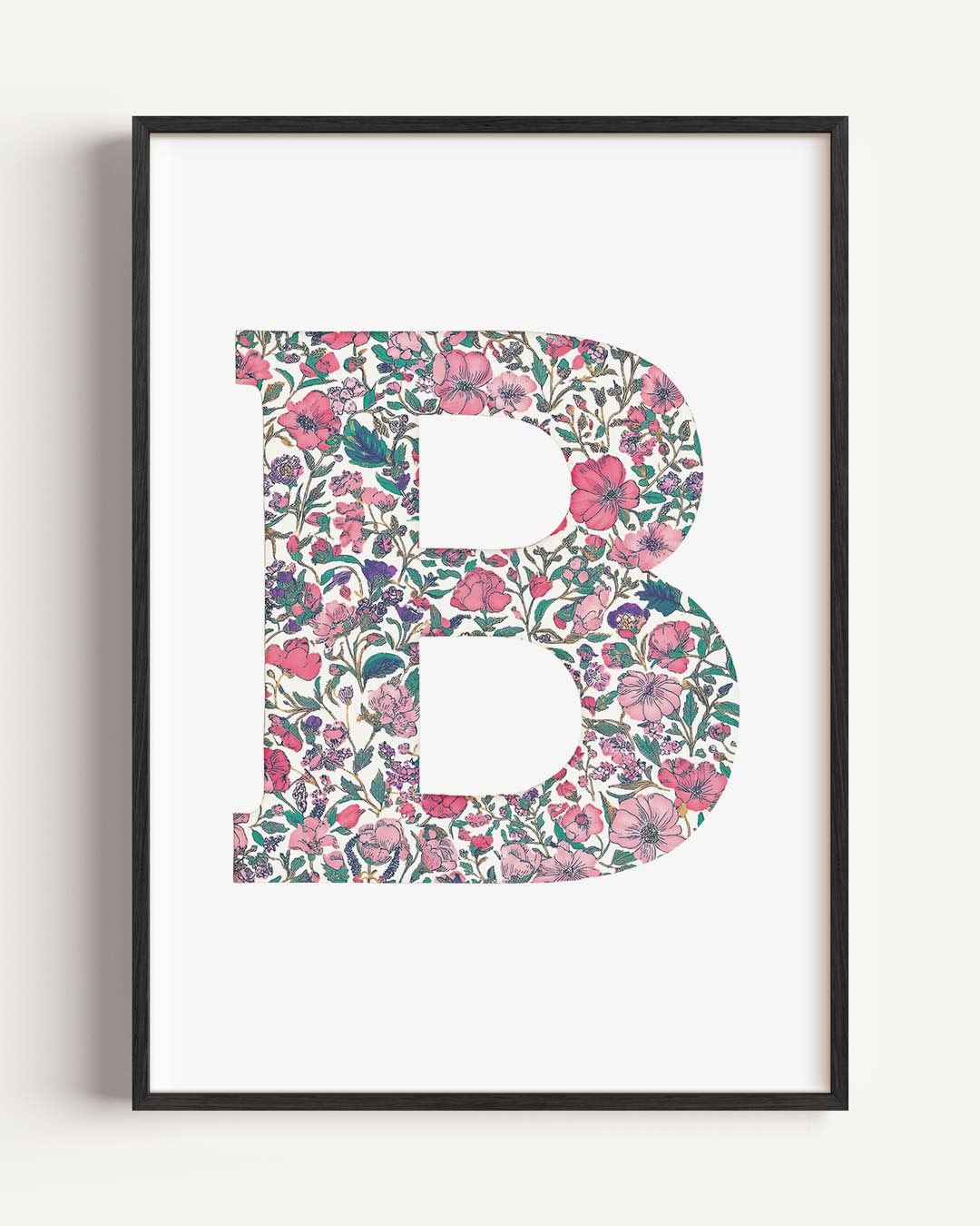 Bloemige Letter B Poster-WallArtistic