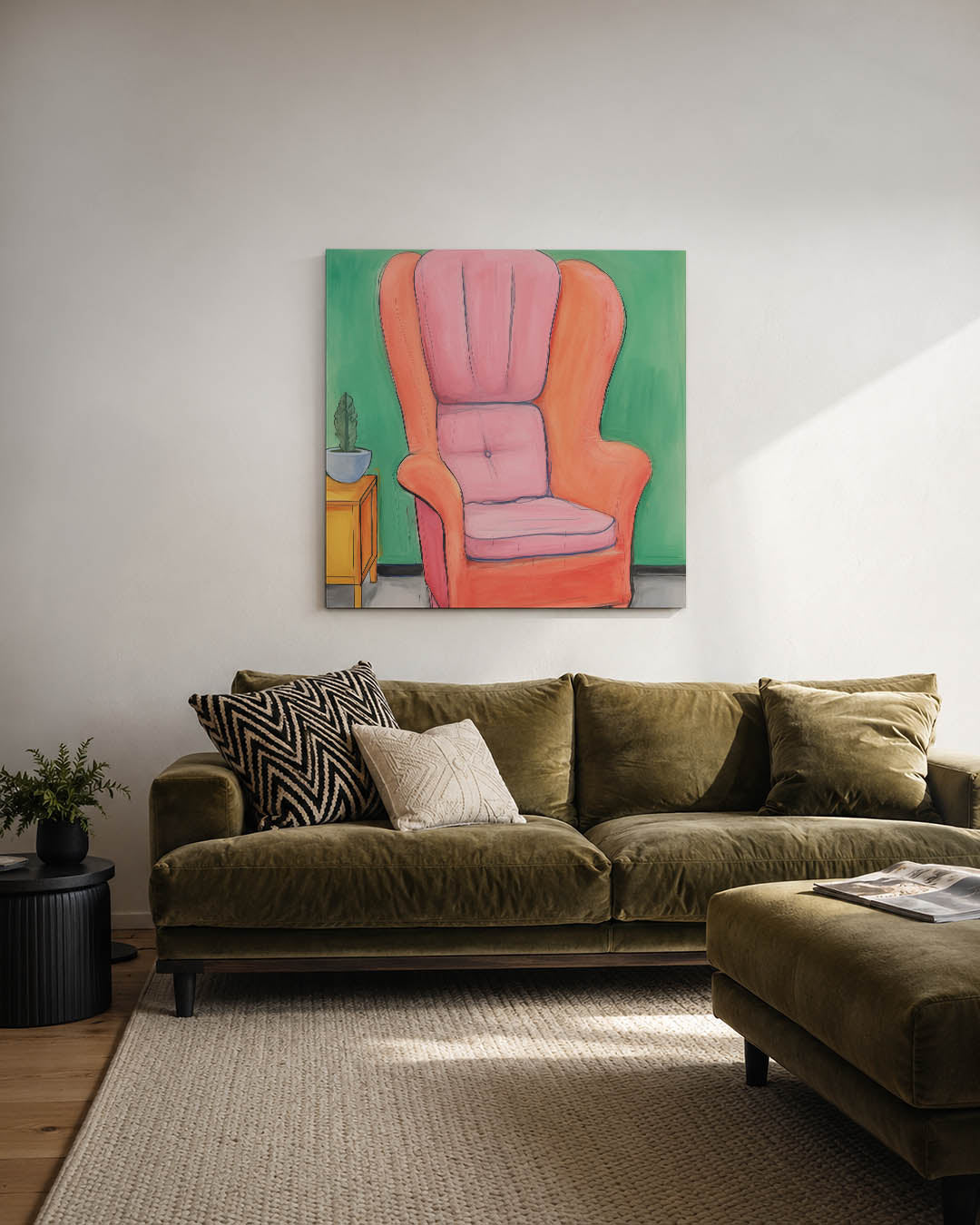 Kleurrijke interieur scène Kunstwerk