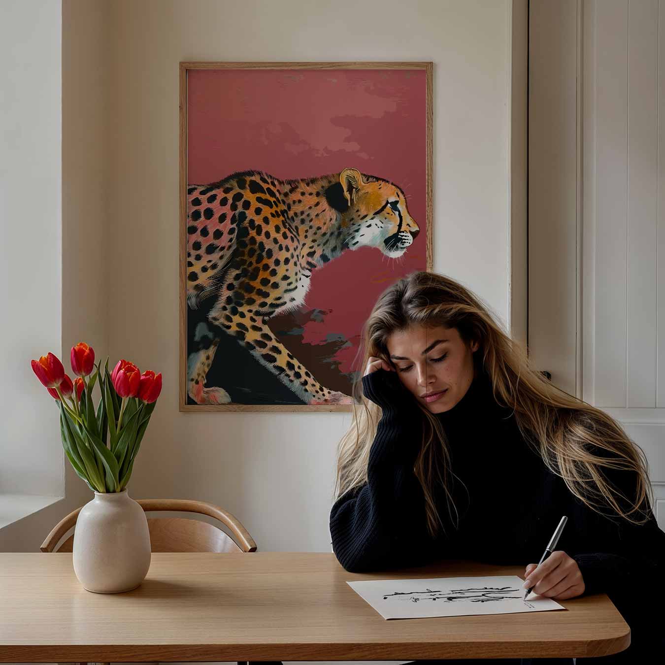 Elegante Cheetah Wanddecoratie Poster-WallArtistic
