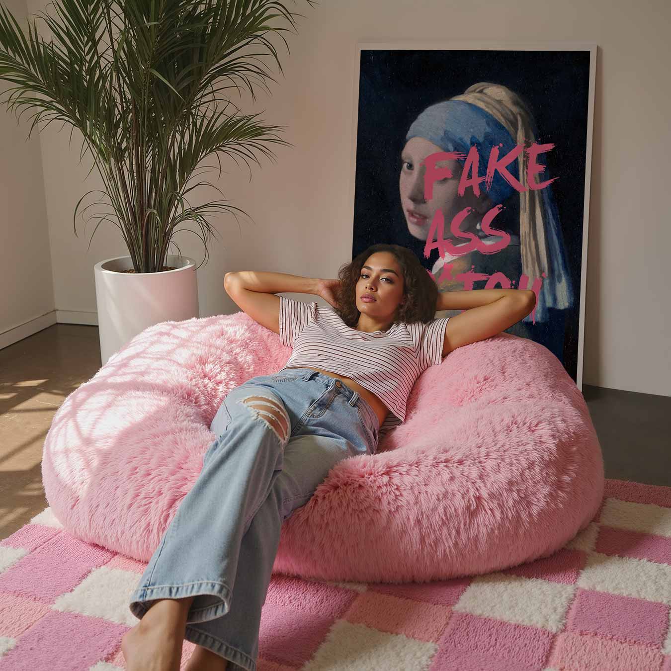 Stoere Meisje met de Parel Poster-WallArtistic