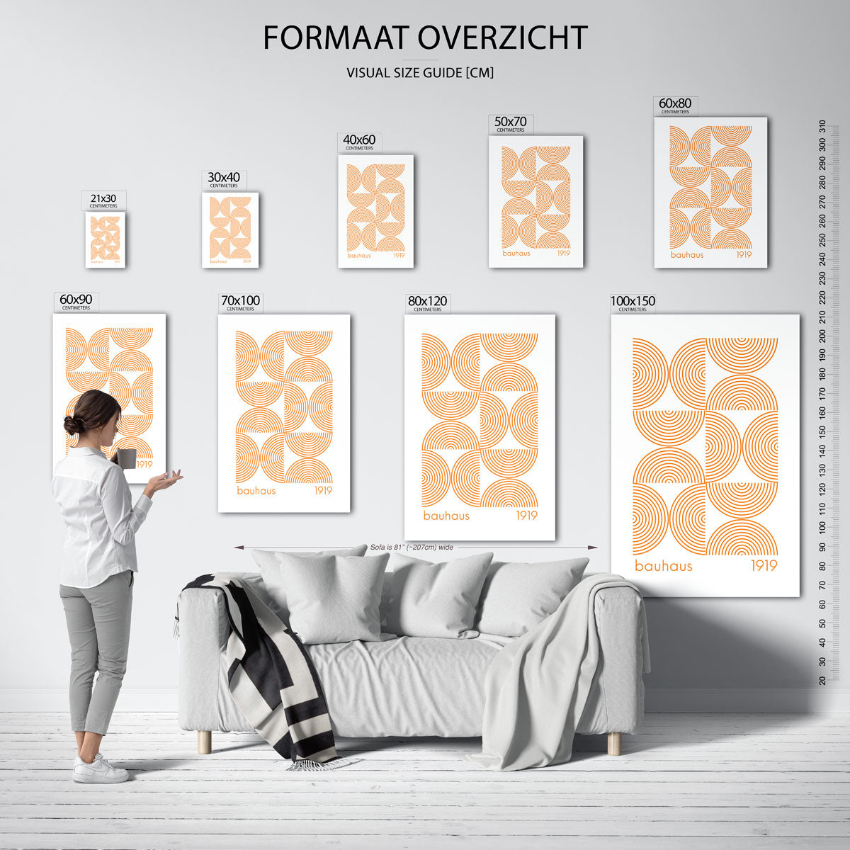 Cirkelpatroon en lijnen Poster