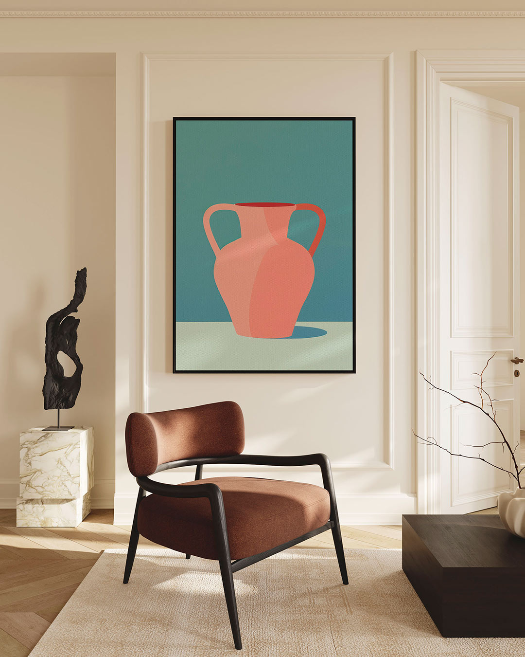 Vaas met schaduw Kunstwerk