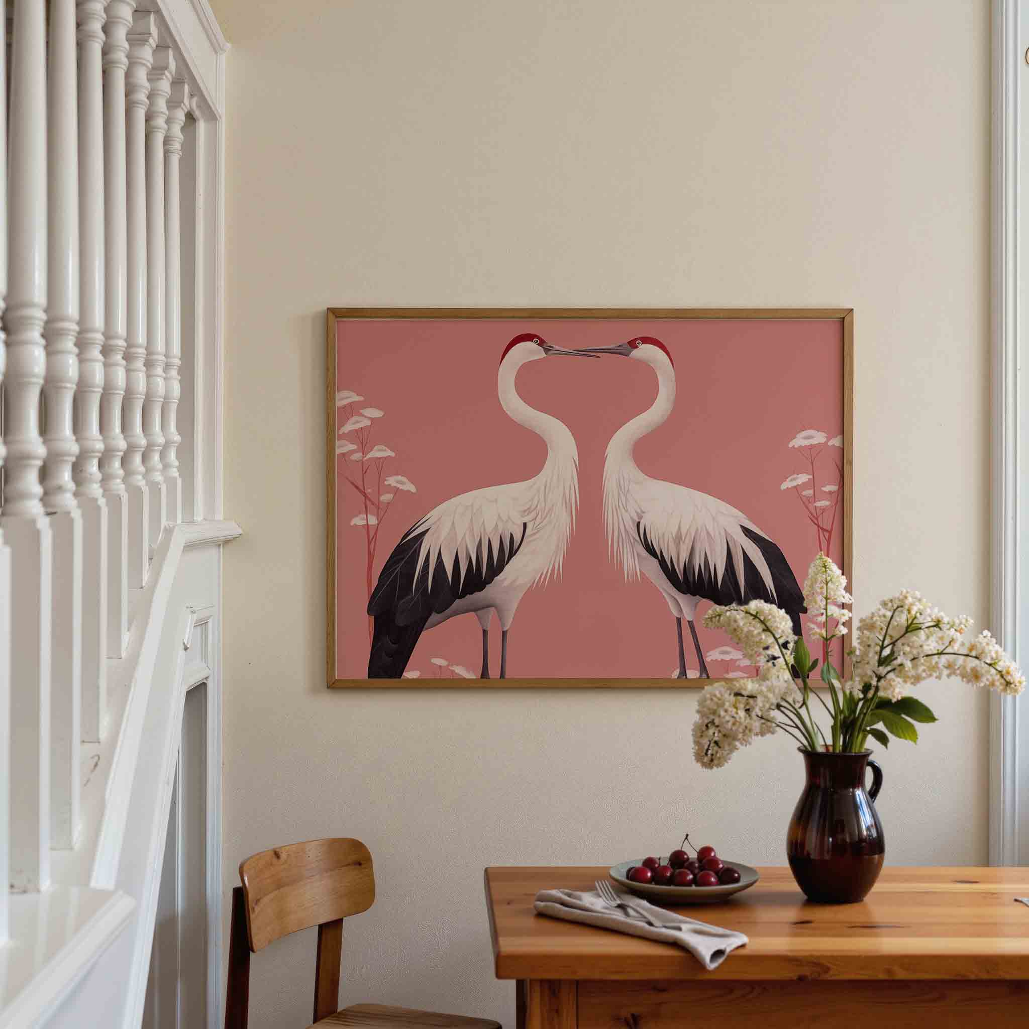 Twee kraanvogels Poster