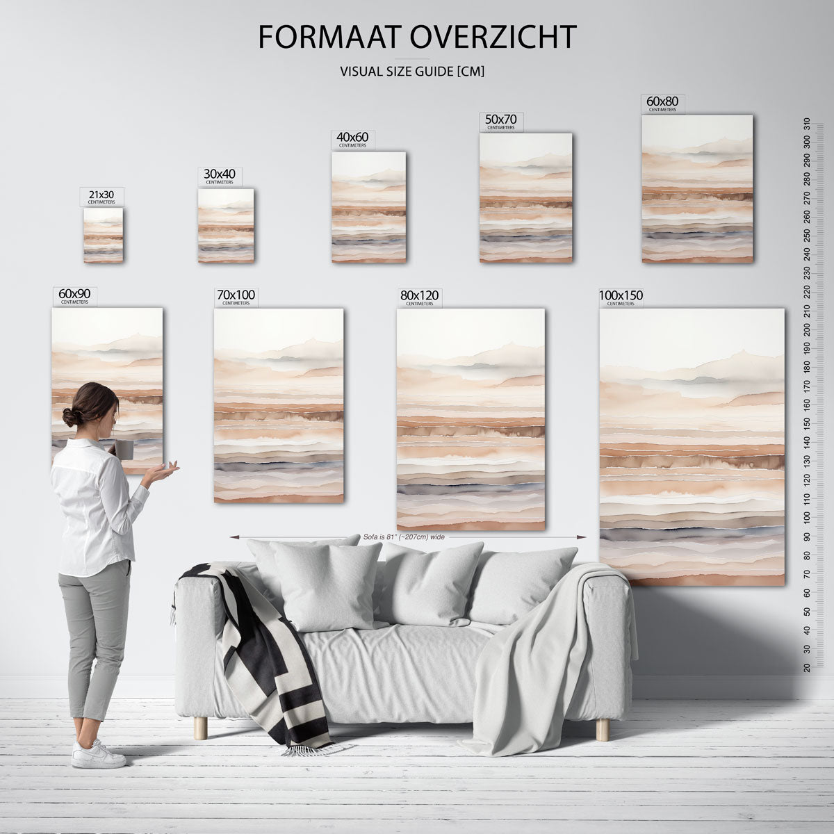 Landschap in lagen Poster