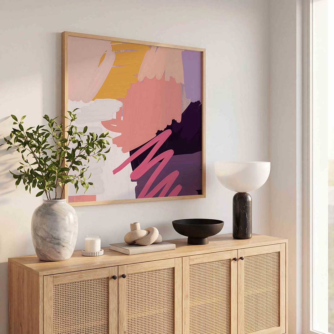Abstracte penseelstreken Poster