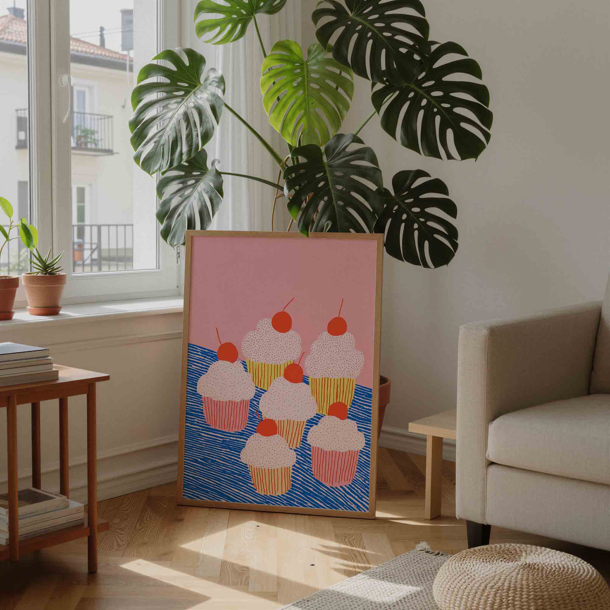 Cupcake met kersen Poster