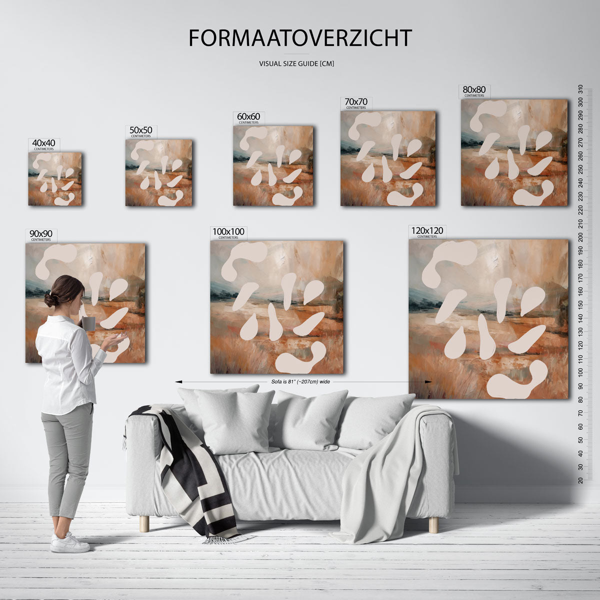 Abstracte vormen landschap Poster