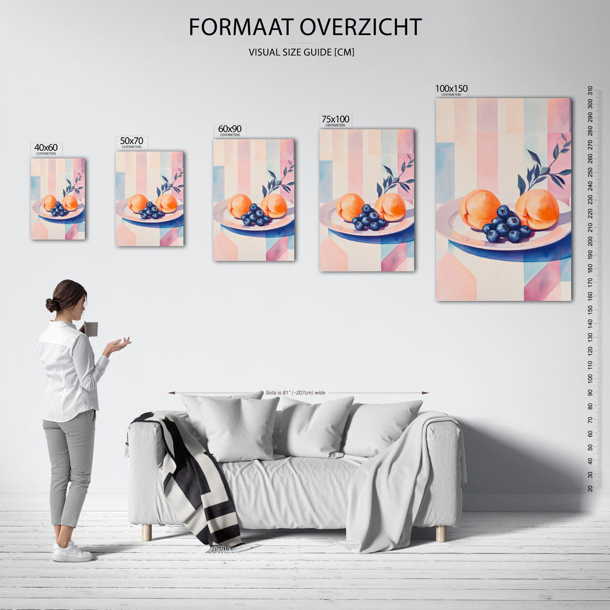 Fruit en geometrie Kunstwerk