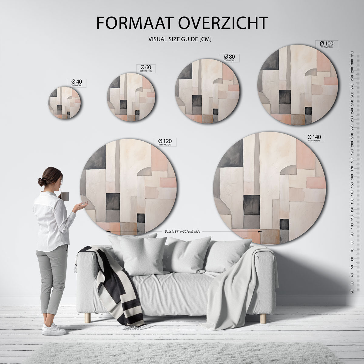 Abstracte vormen Muurcirkel