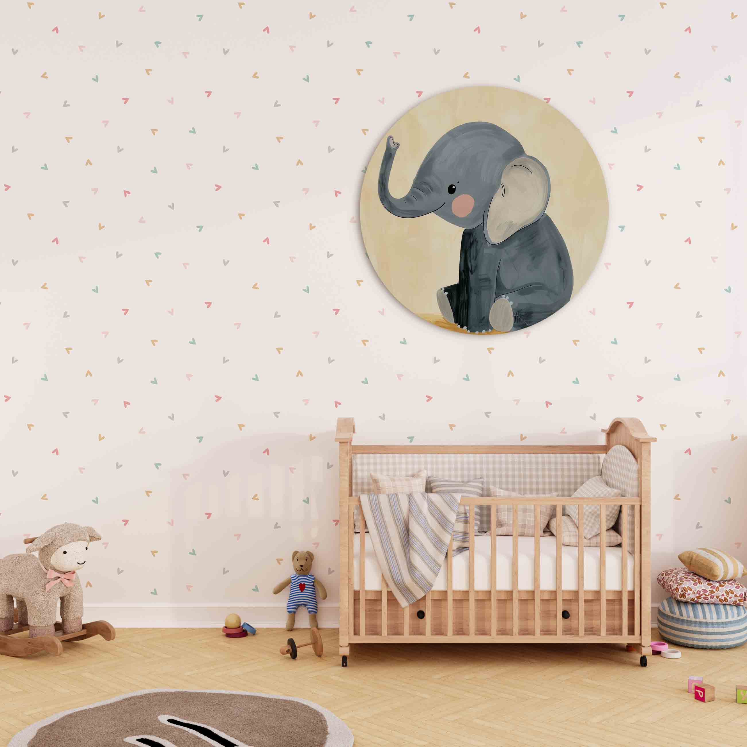 Schattige olifant Muurcirkel