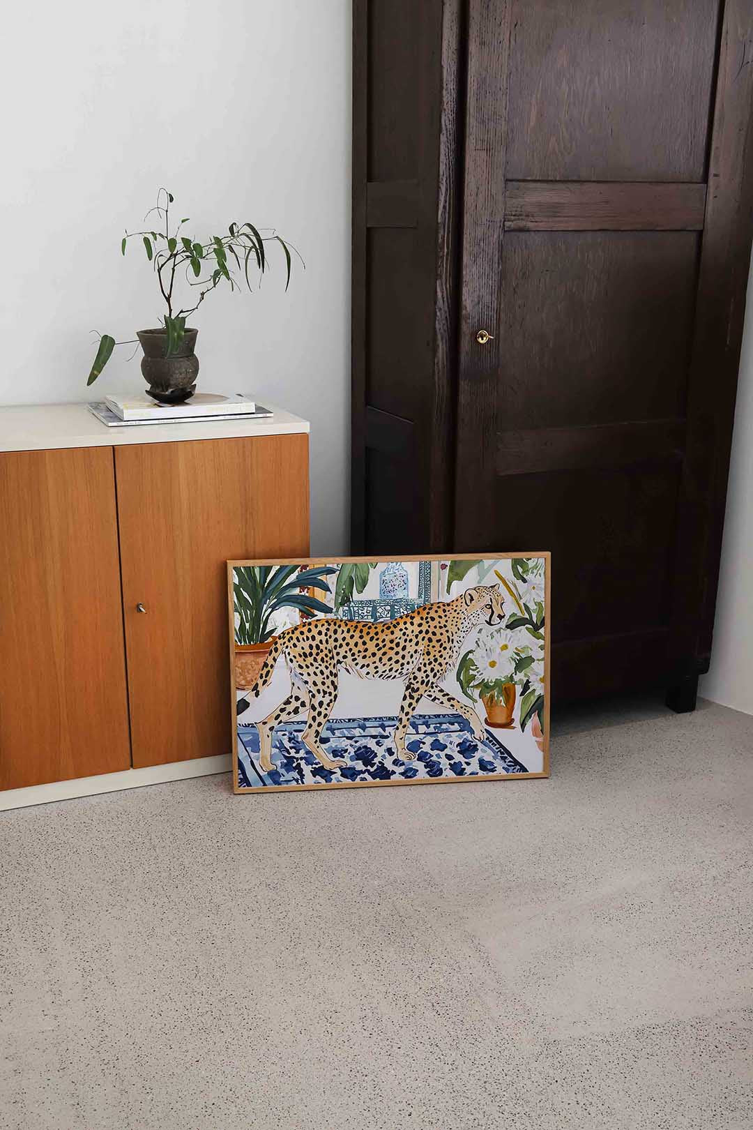Luipaard en planten Poster