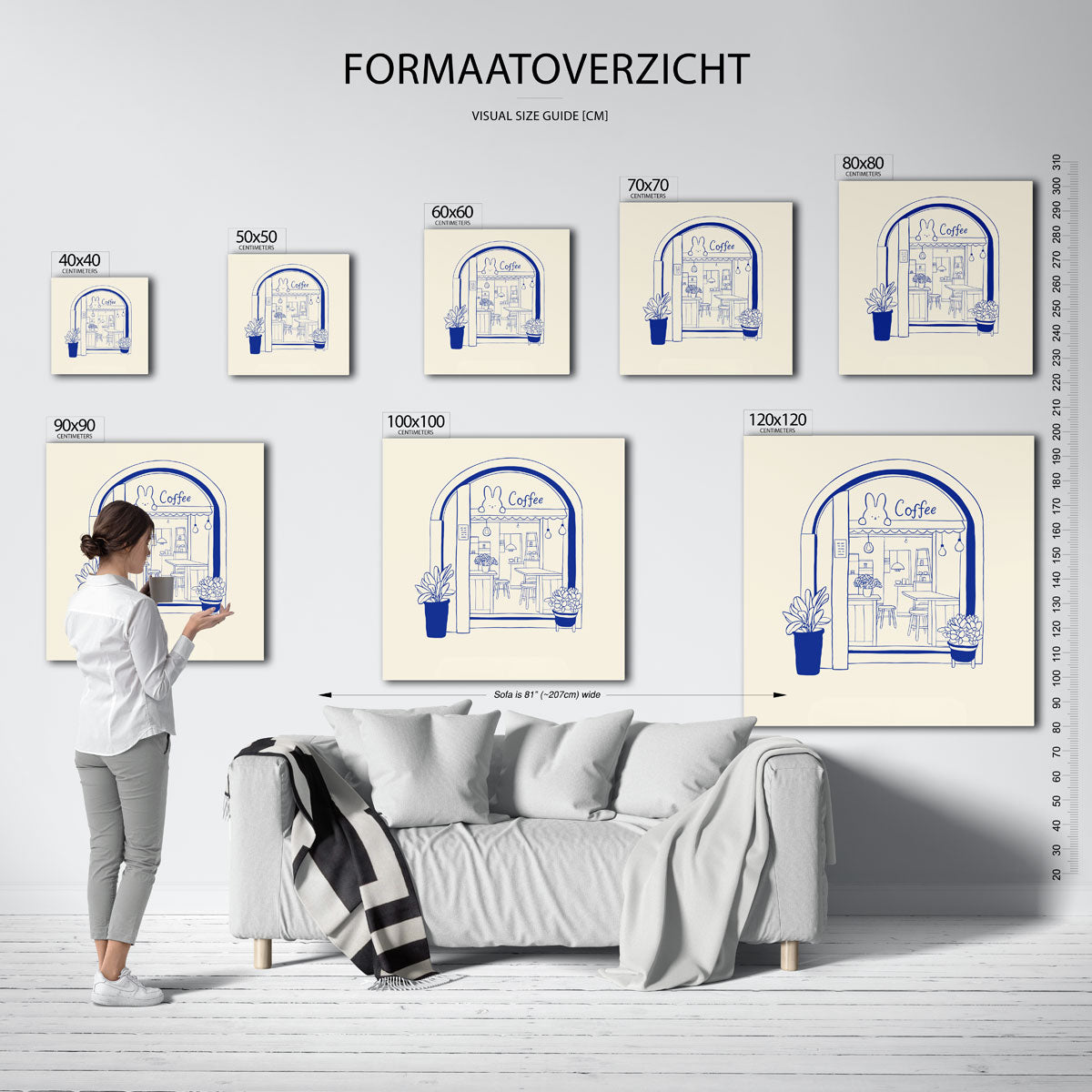 Koffiehuis illustratie Poster