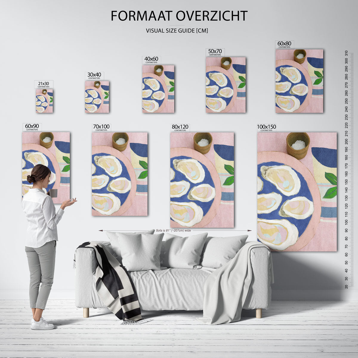 Oesters op bord Poster