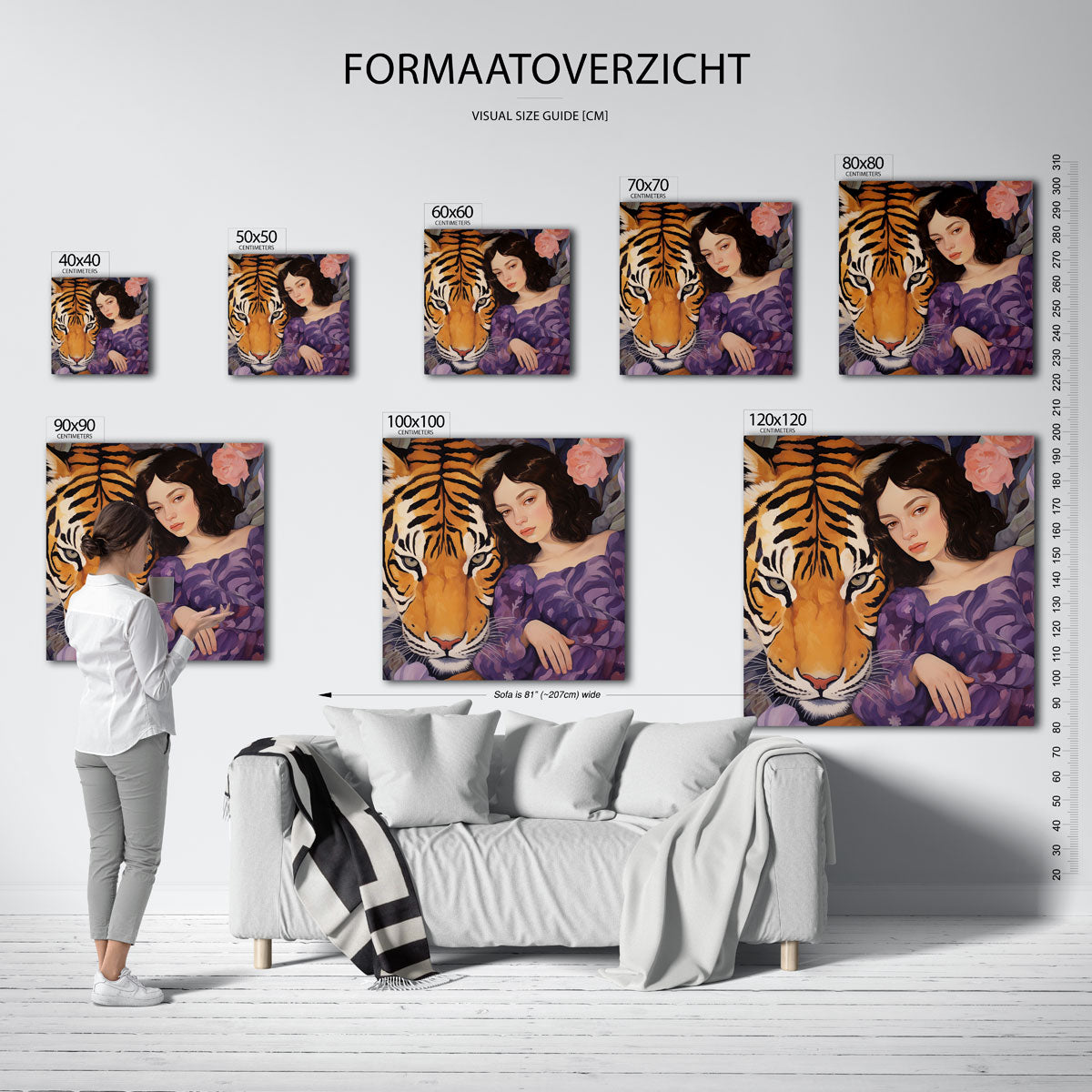 Tijger en vrouw Poster