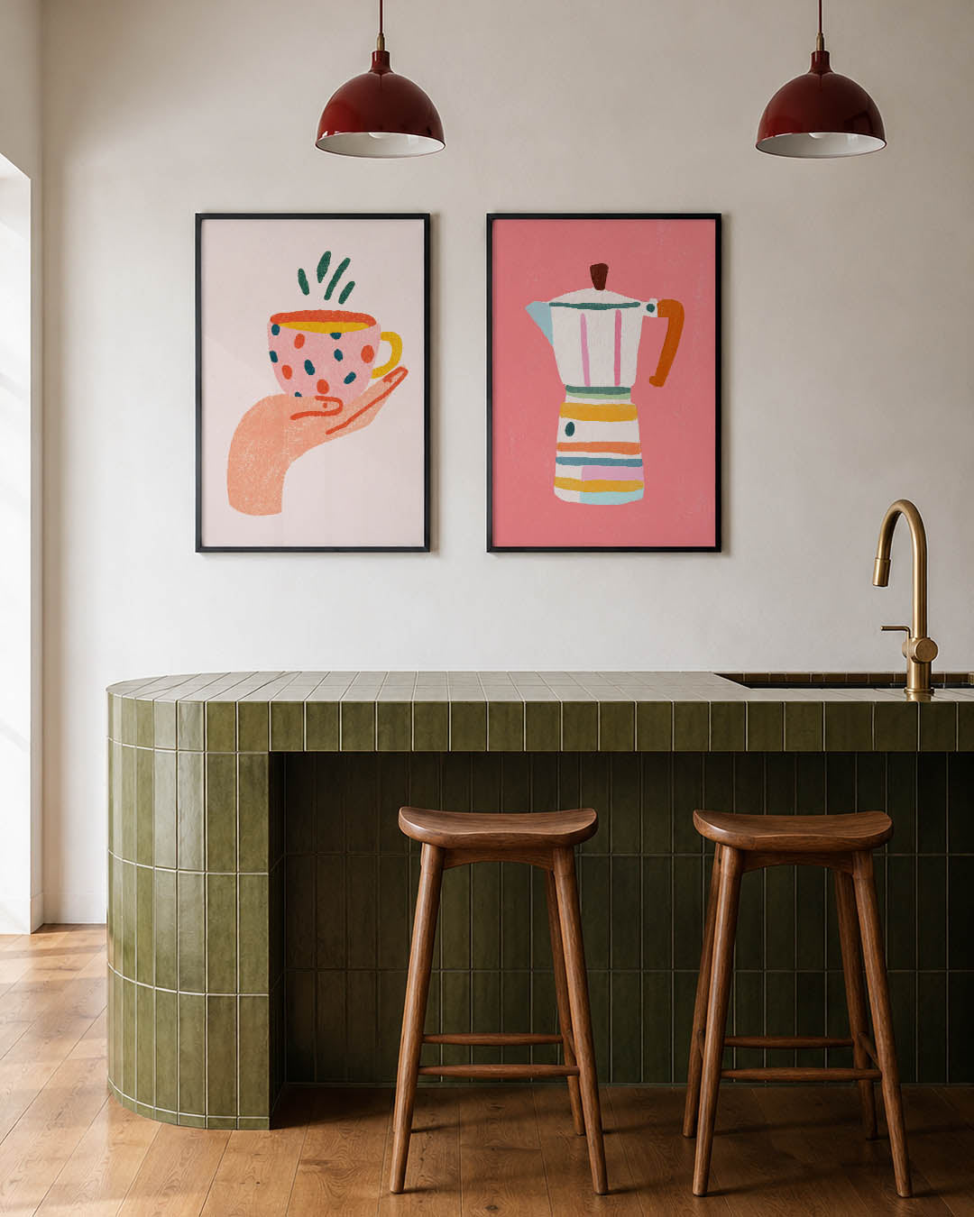 Vrolijke kleurvlakken Posterset
