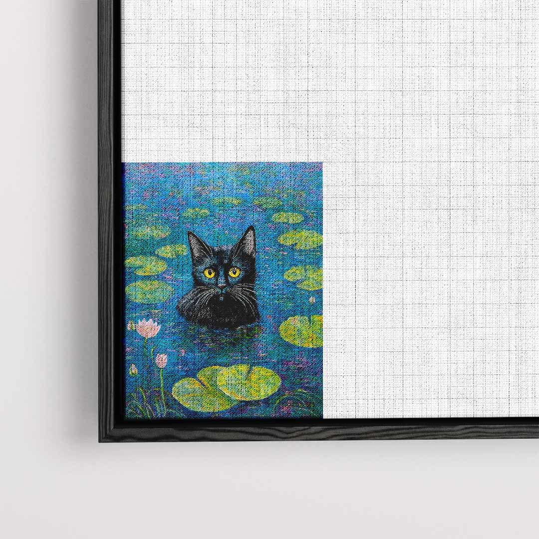 Cat in the Water Lilies Artwork