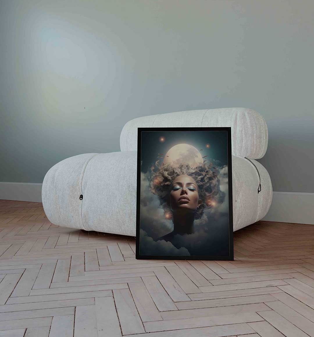 Vrouw met maan Poster