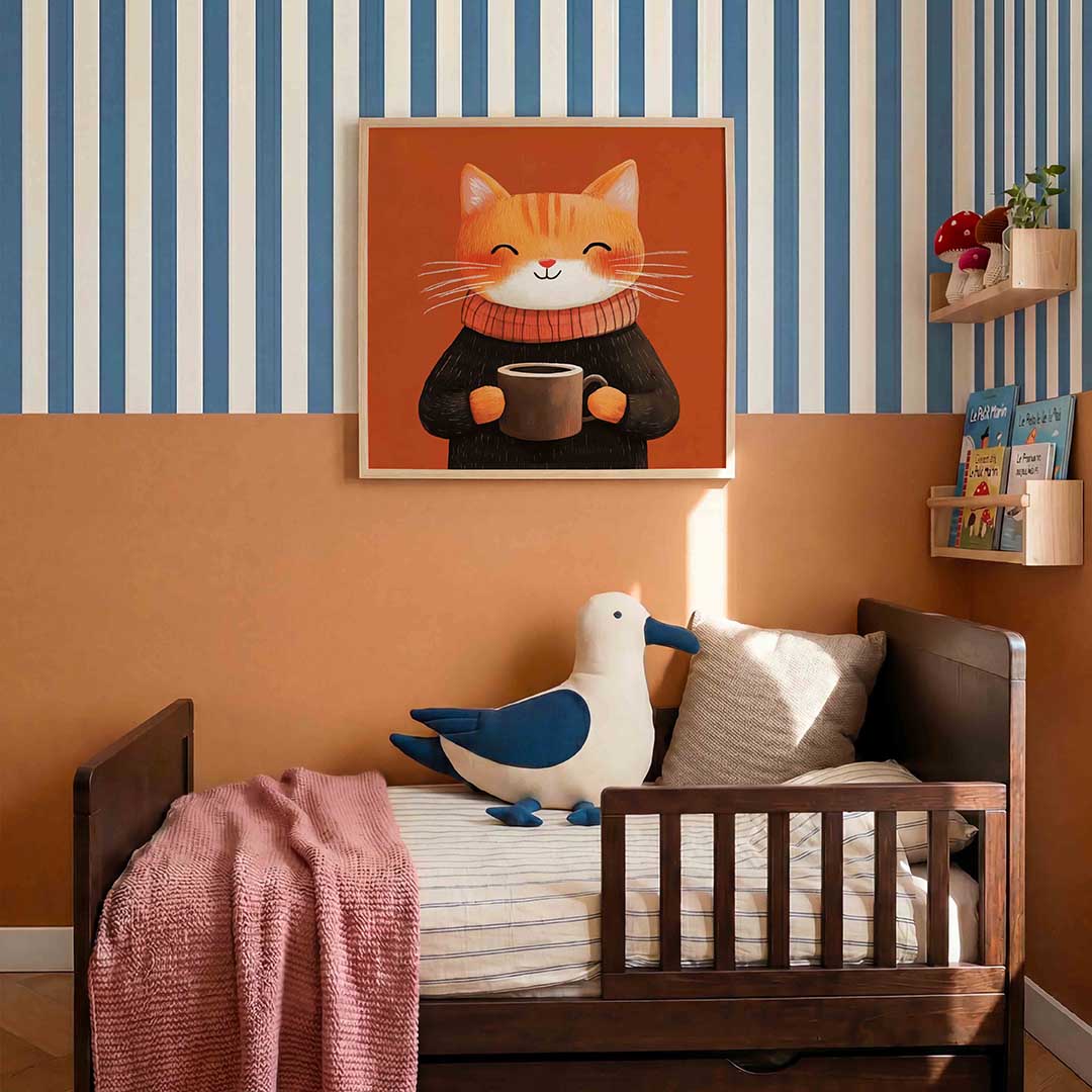 Kat met mok Poster